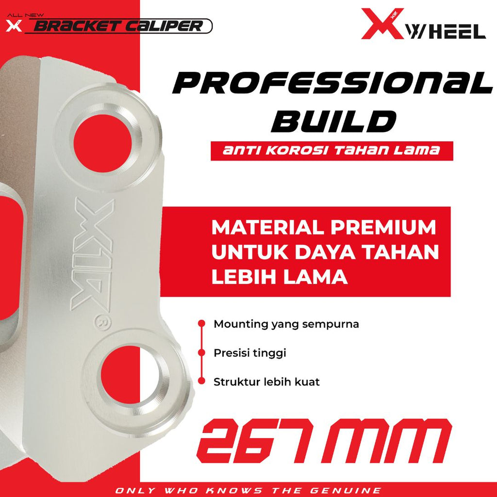 X-WHEEL Bracket Caliper 4 Piston CNC NMAX/AEROX 267MM