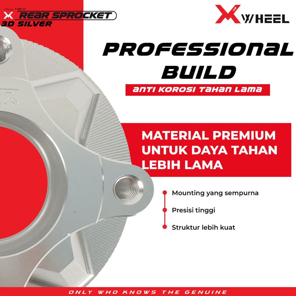 X-WHEEL Rear Sprocket Hub CNC 3D MXKING 150 SILVER 4H