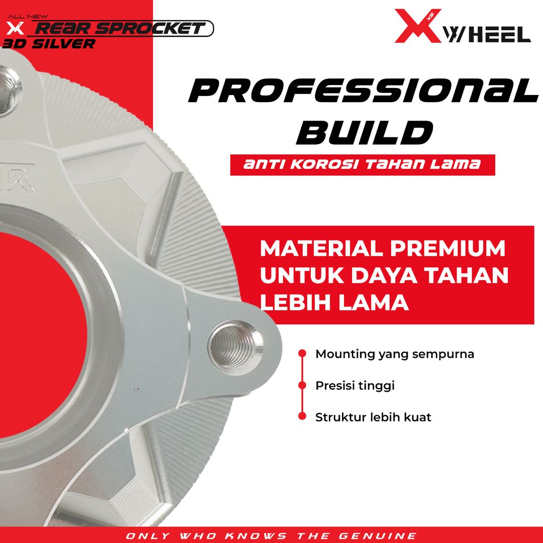 X-WHEEL Rear Sprocket Hub CNC 3D MXKING 150 SILVER 4H