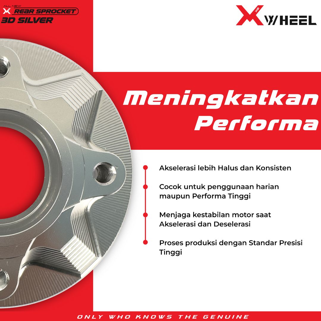 X-WHEEL Rear Sprocket Hub CNC 3D Vega SILVER 4H
