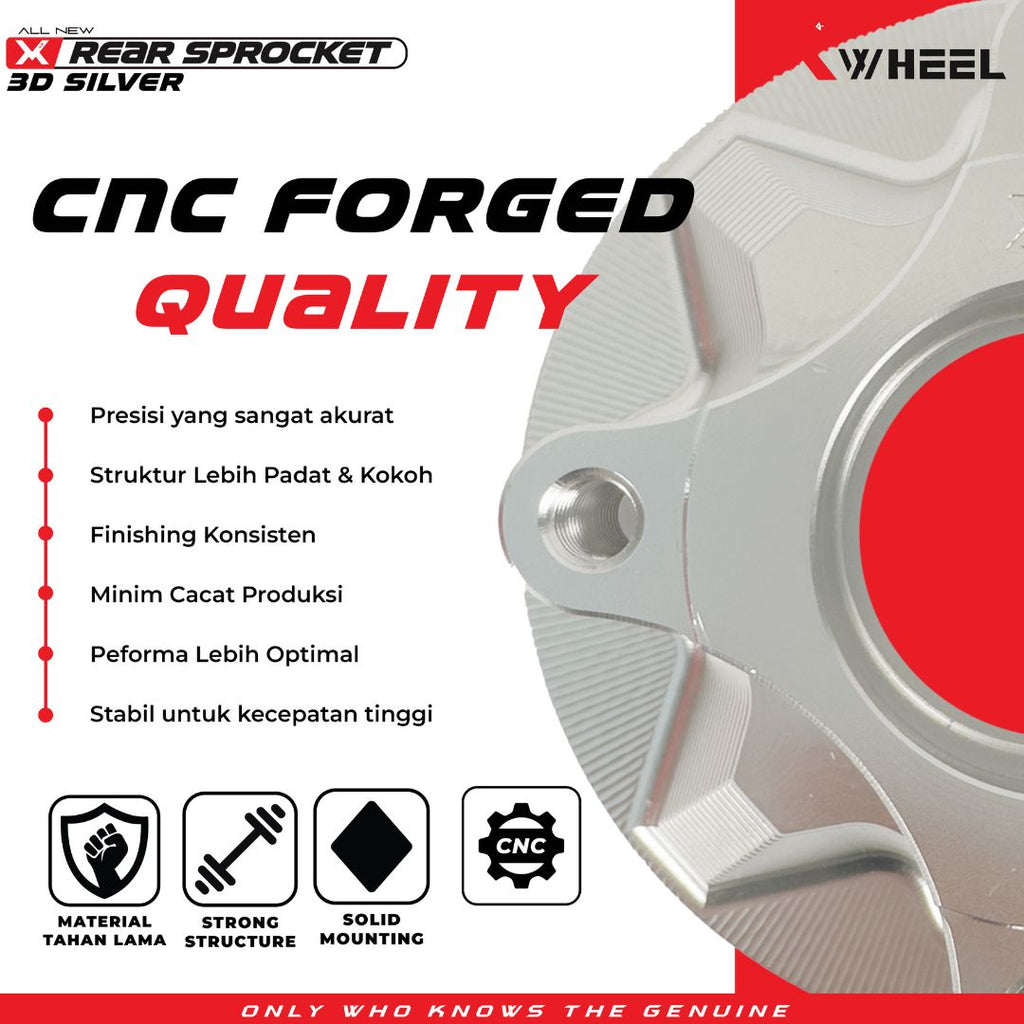 X-WHEEL Rear Sprocket Hub CNC 3D MXKING 150 SILVER 4H