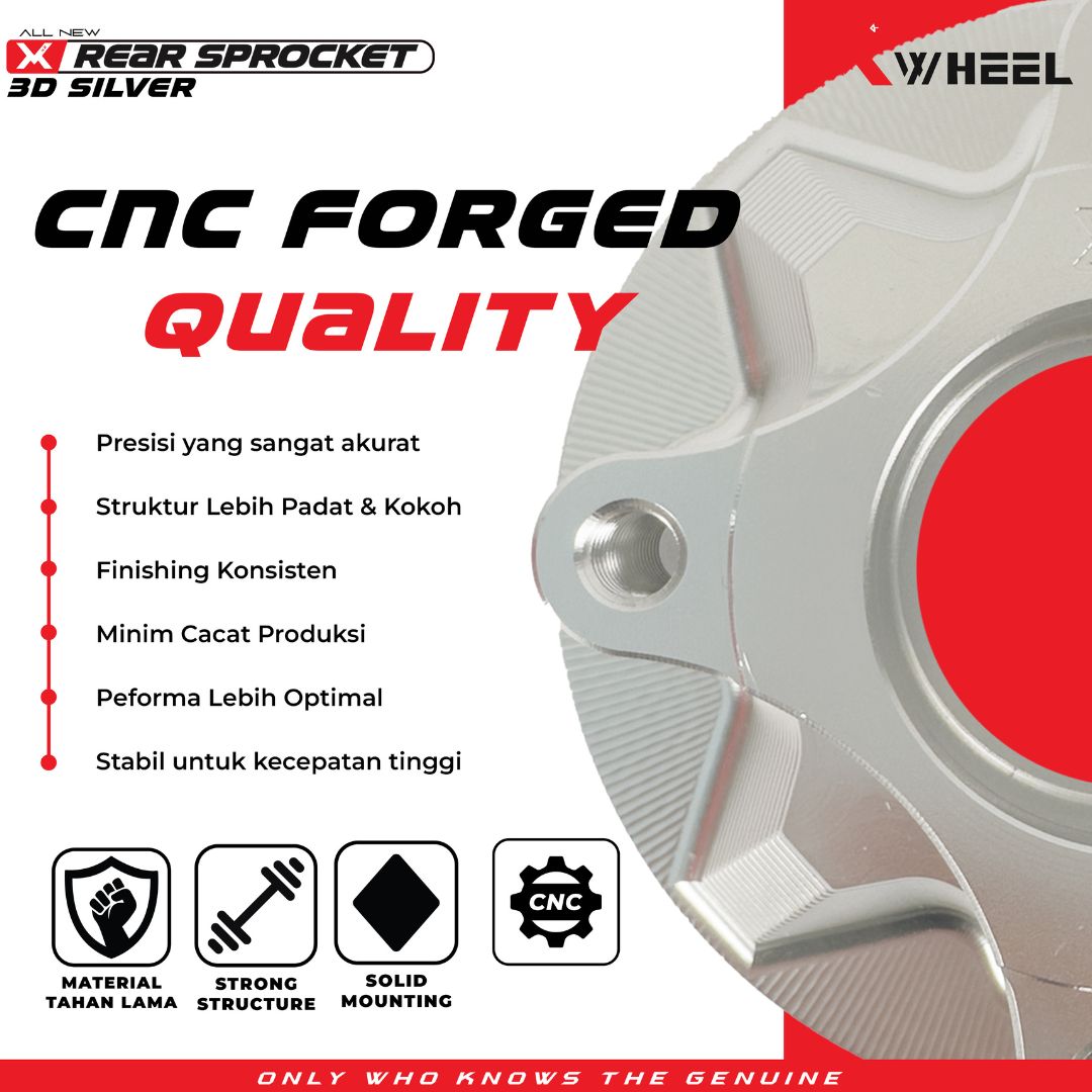 X-WHEEL Rear Sprocket Hub CNC 3D MXKING 150 SILVER 4H