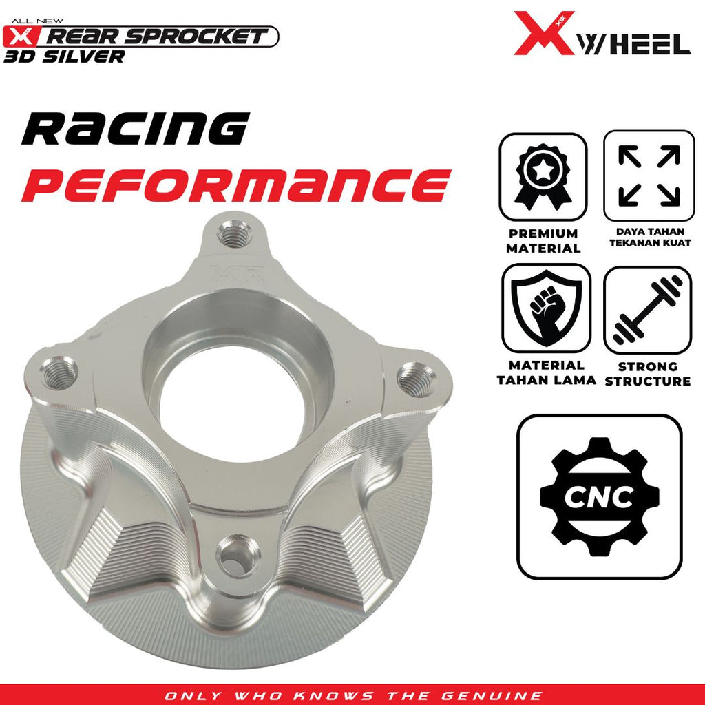X-WHEEL Rear Sprocket Hub CNC 3D MXKING 150 SILVER 4H