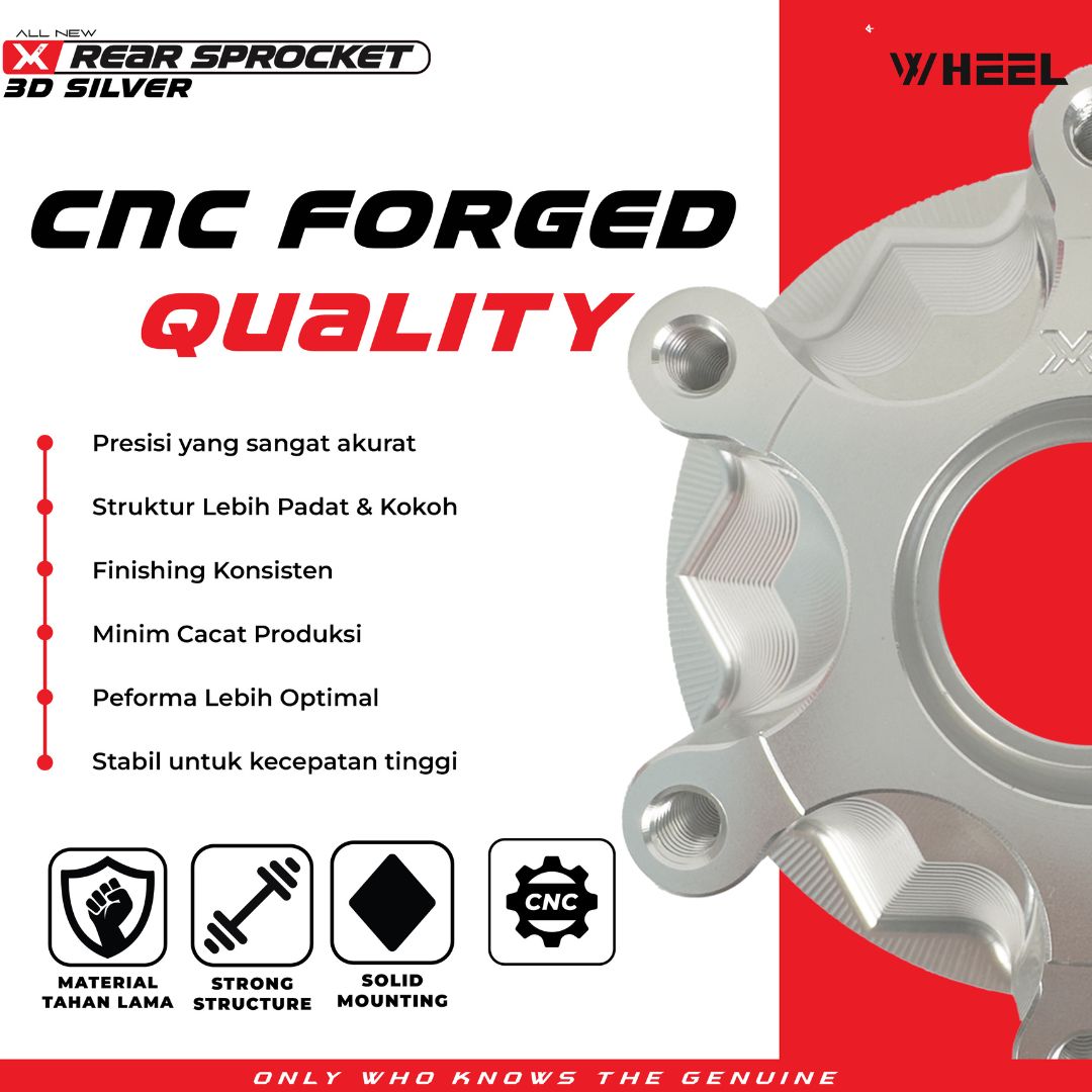 X-WHEEL Rear Sprocket Hub CNC 3D MXKING 150 SILVER 6H