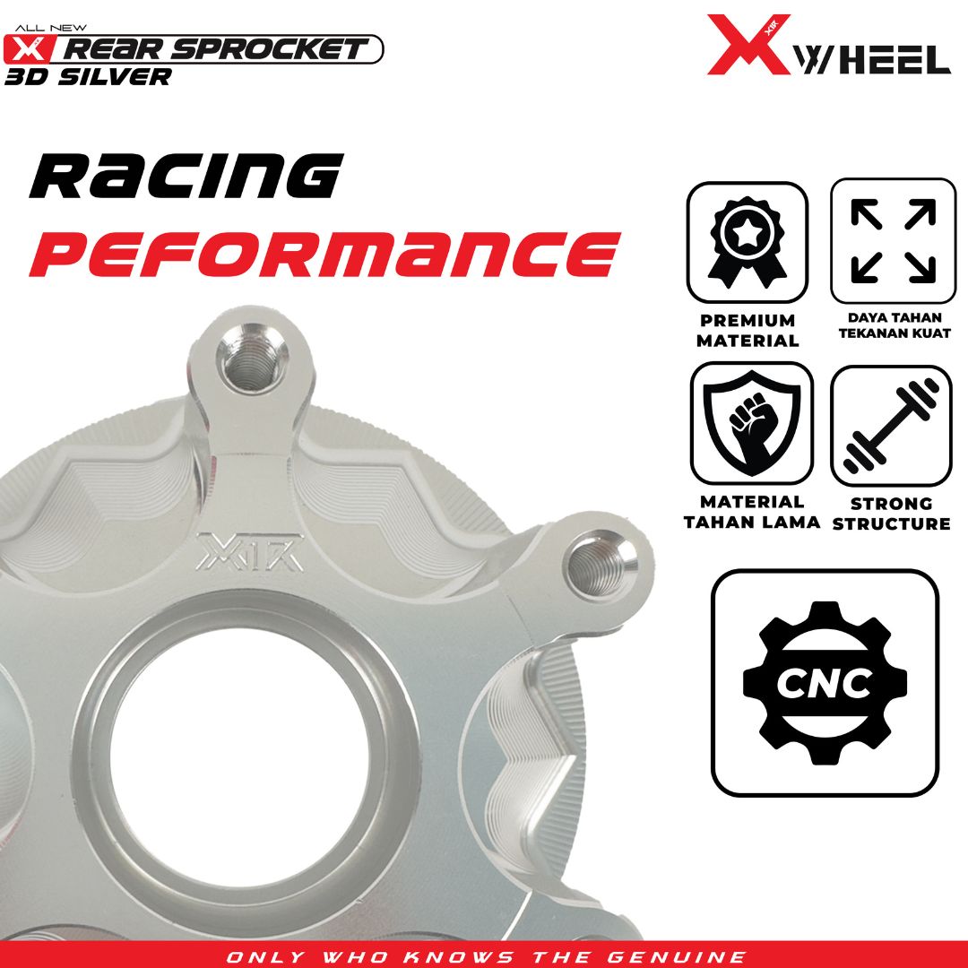 X-WHEEL Rear Sprocket Hub CNC 3D MXKING 150 SILVER 6H