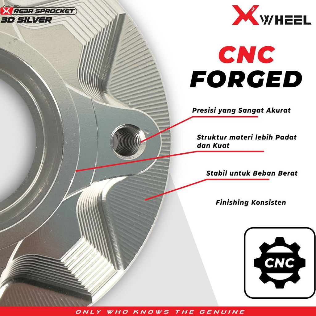 X-WHEEL Rear Sprocket Hub CNC 3D Vega SILVER 4H