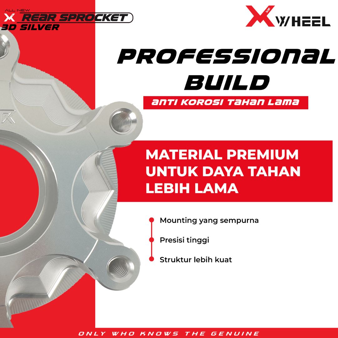 X-WHEEL Rear Sprocket Hub CNC 3D MXKING 150 SILVER 6H