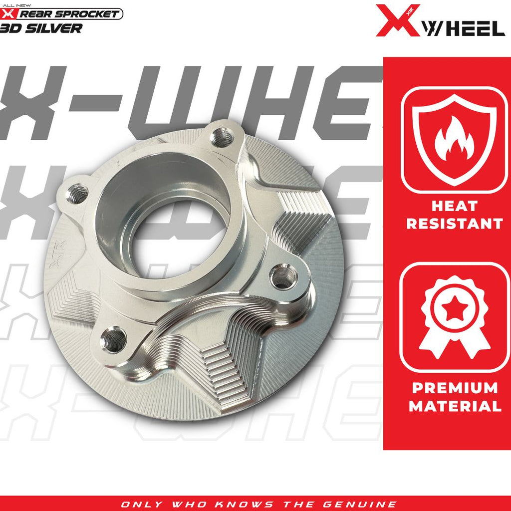 X-WHEEL Rear Sprocket Hub CNC 3D Vega SILVER 4H