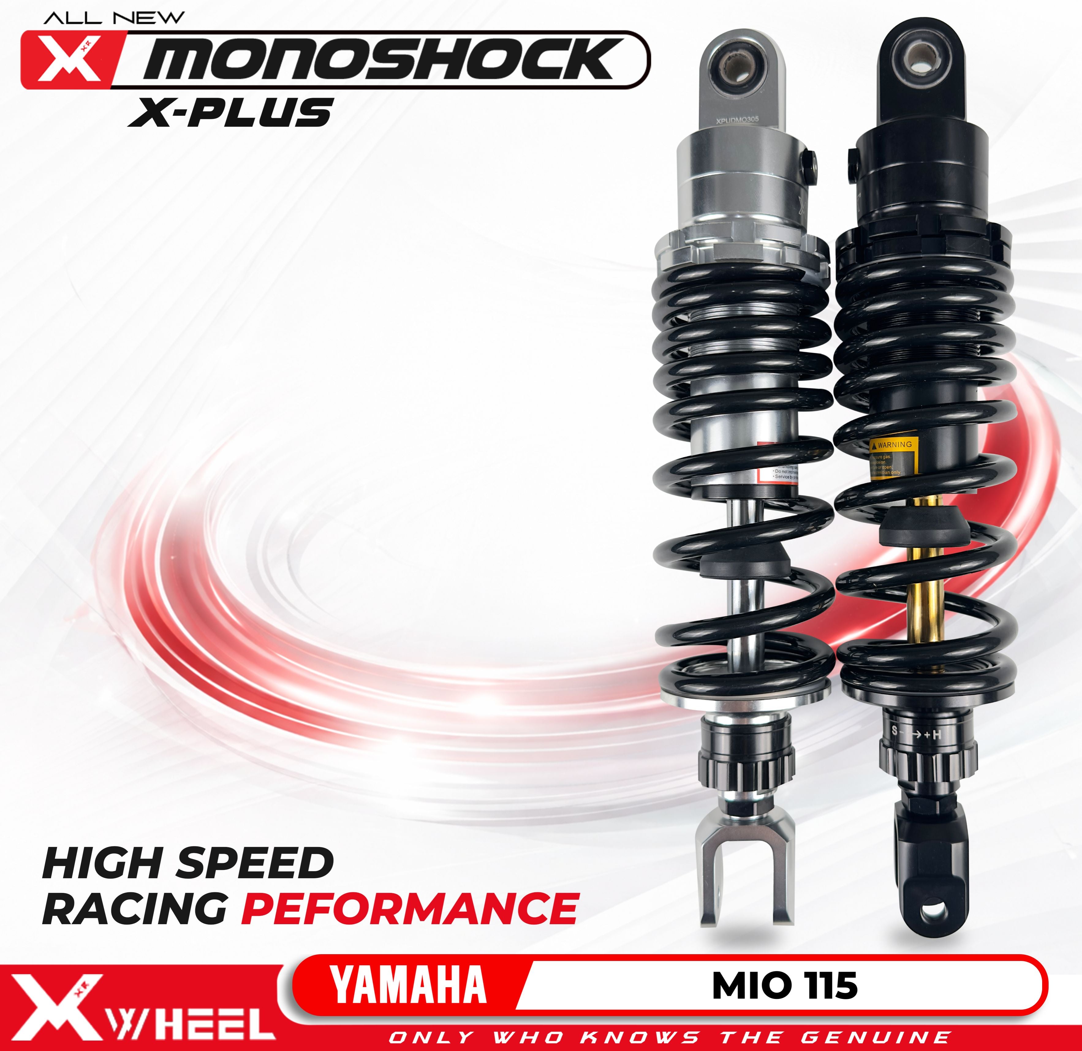 X-WHEEL Shock Breaker Mono D-Series X-Plus Mio 115 305MM Black Gold/Black
