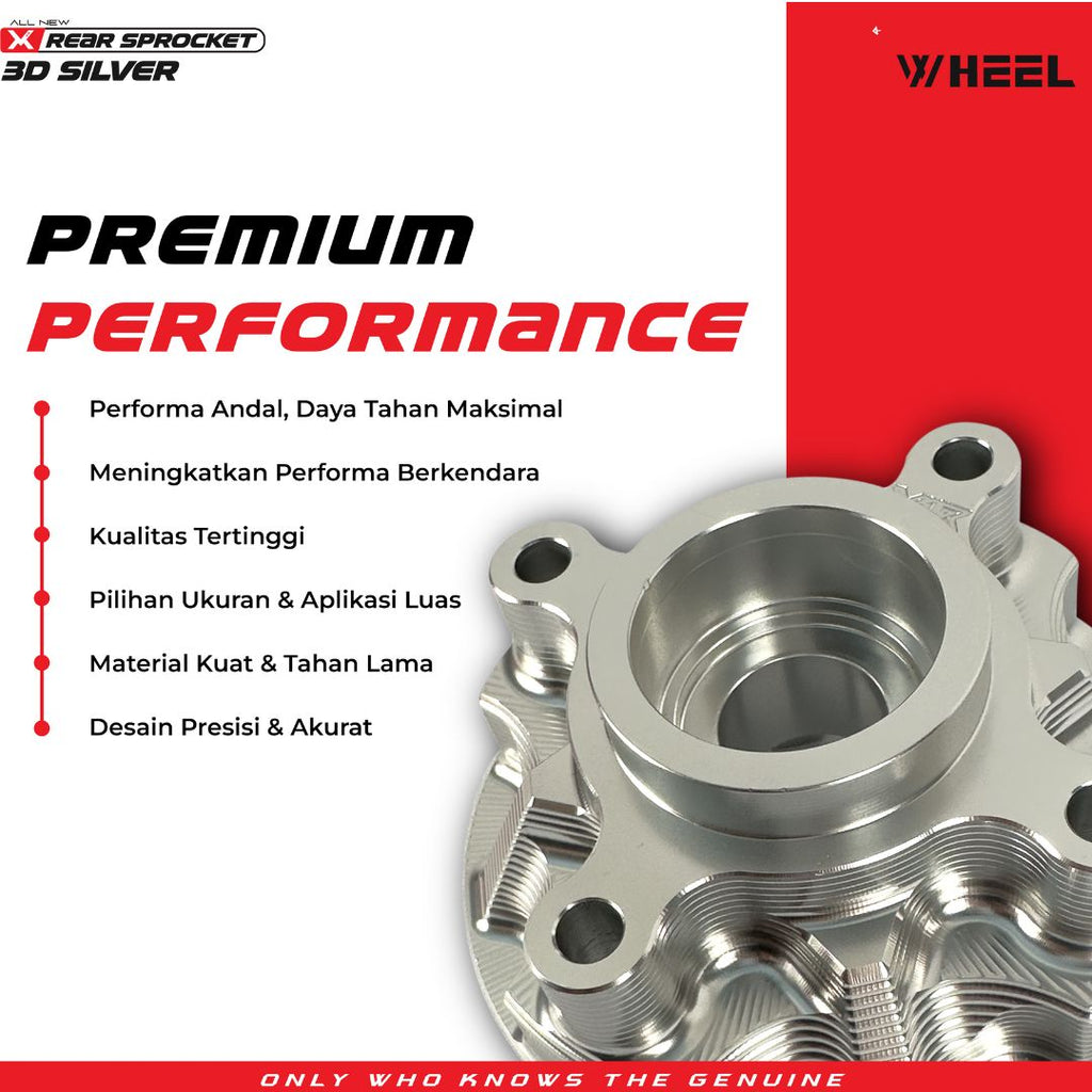 X-WHEEL Rear Sprocket Hub CNC 3D RaiderSatria SILVER 4H