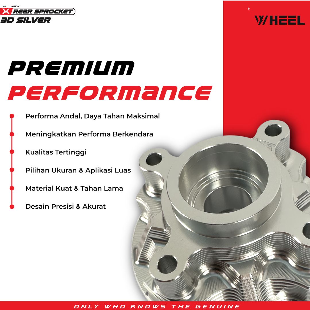 X-WHEEL Rear Sprocket Hub CNC 3D RaiderSatria SILVER 4H