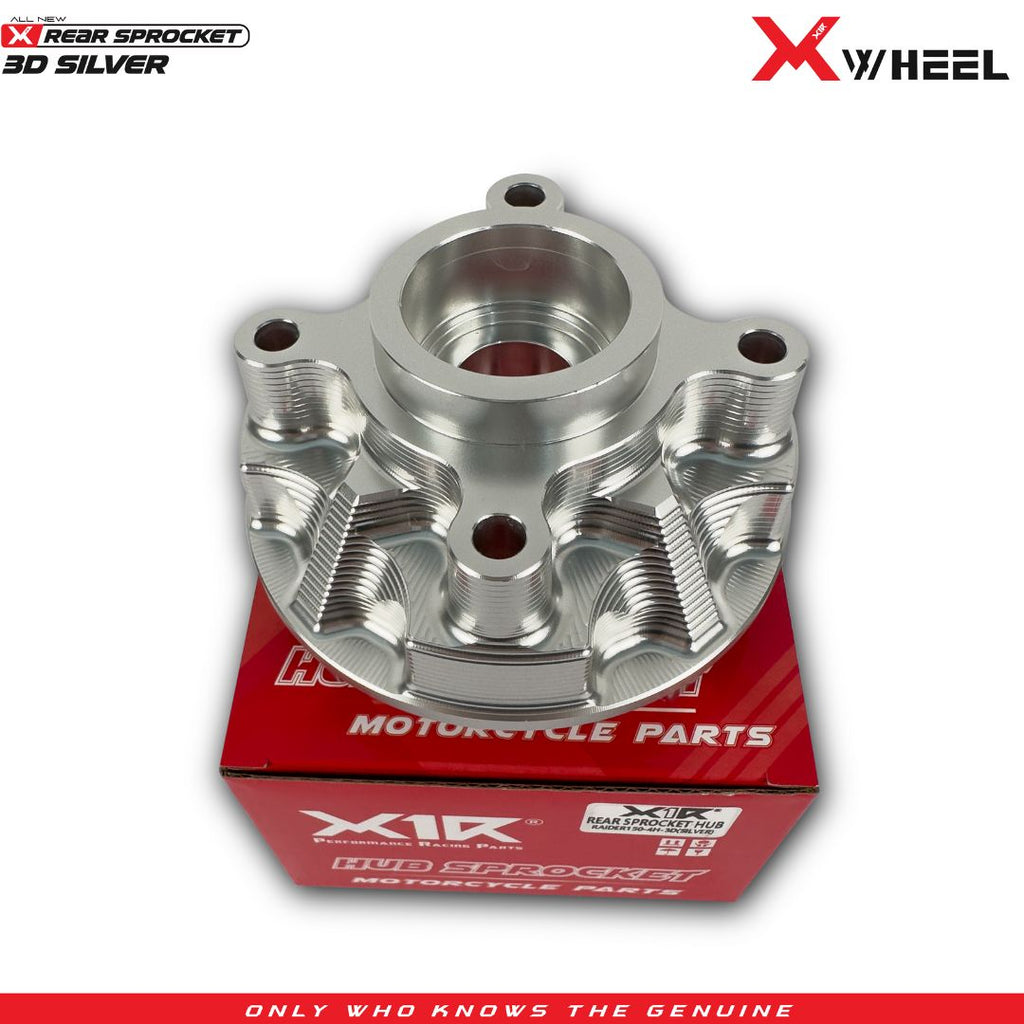X-WHEEL Rear Sprocket Hub CNC 3D RaiderSatria SILVER 4H