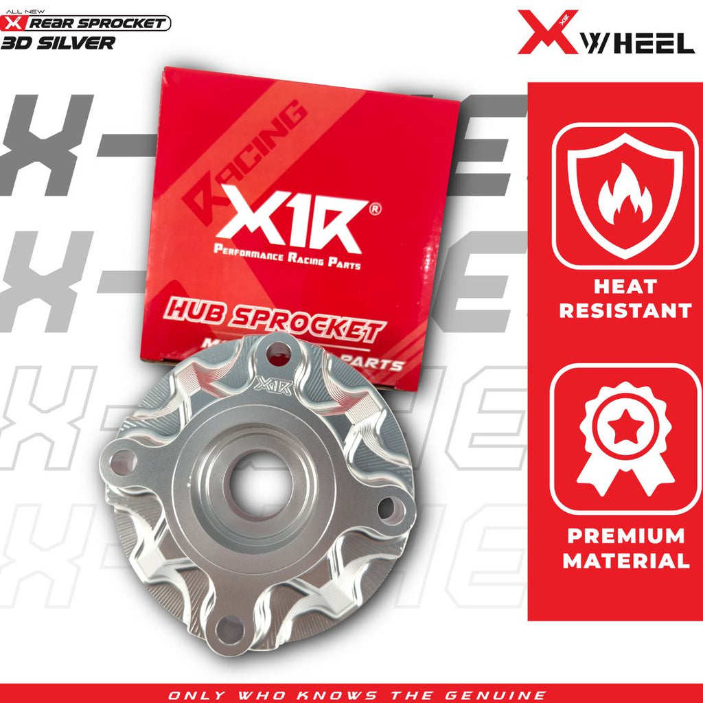 X-WHEEL Rear Sprocket Hub CNC 3D RaiderSatria SILVER 4H