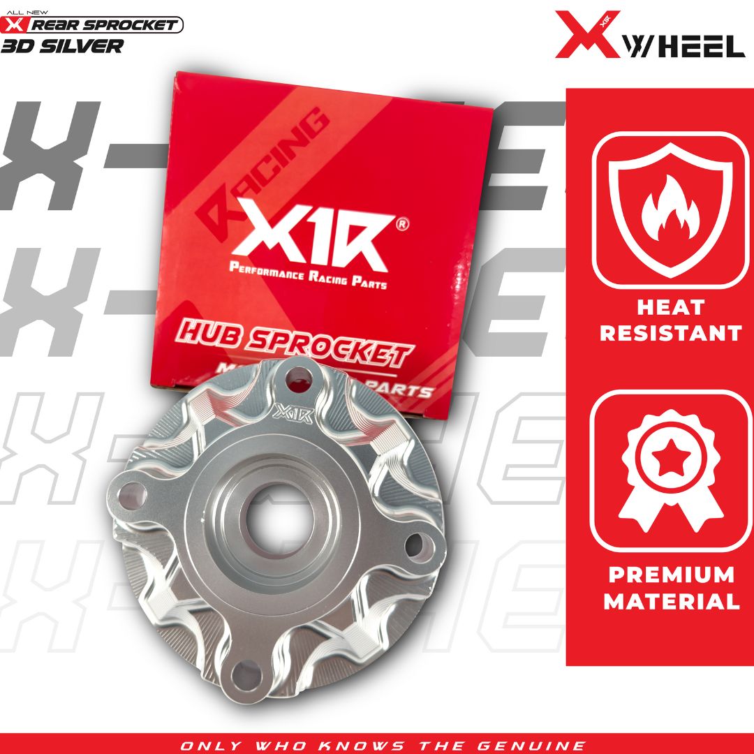 X-WHEEL Rear Sprocket Hub CNC 3D RaiderSatria SILVER 4H