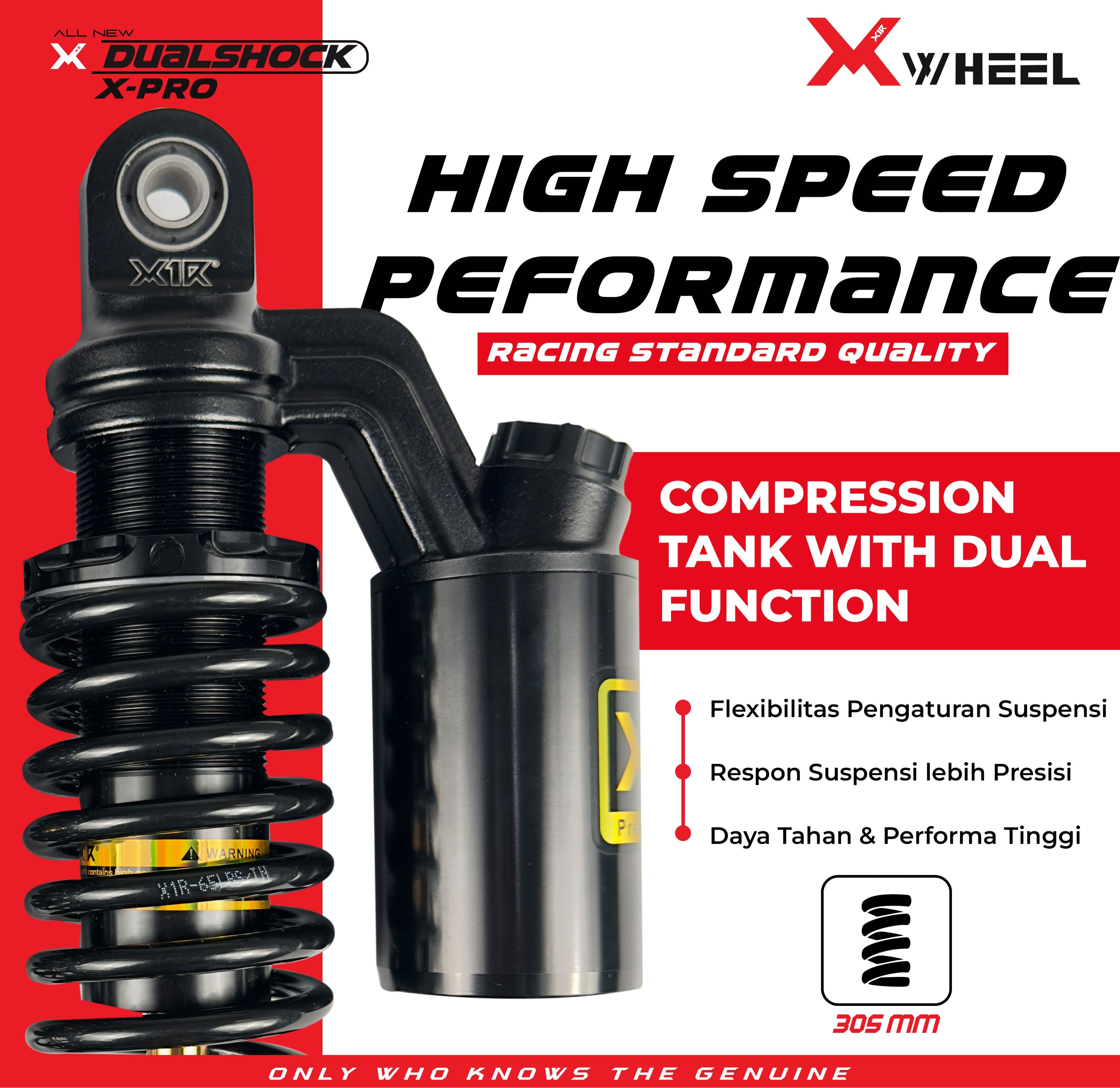 X-WHEEL Shock Breaker Dual O-Series X-Pro NMAX 305MM Black Gold/Gold