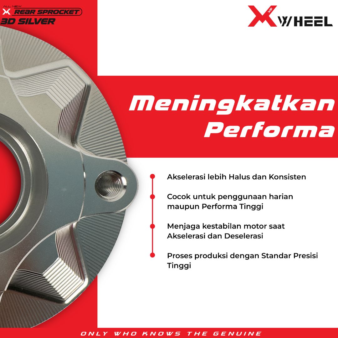 X-WHEEL Rear Sprocket Hub CNC 3D Supra GTR 150 SILVER 4H