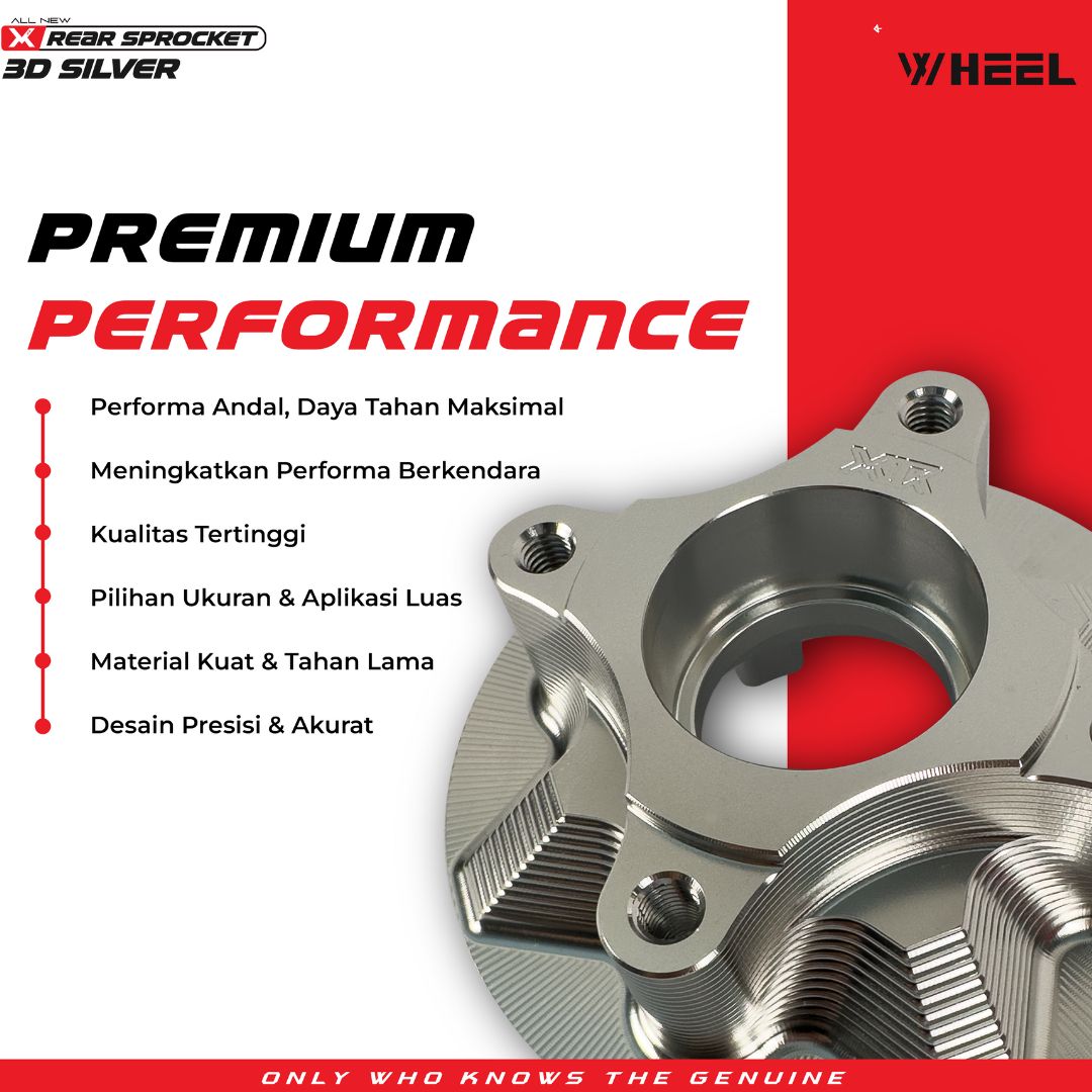 X-WHEEL Rear Sprocket Hub CNC 3D Supra GTR 150 SILVER 4H