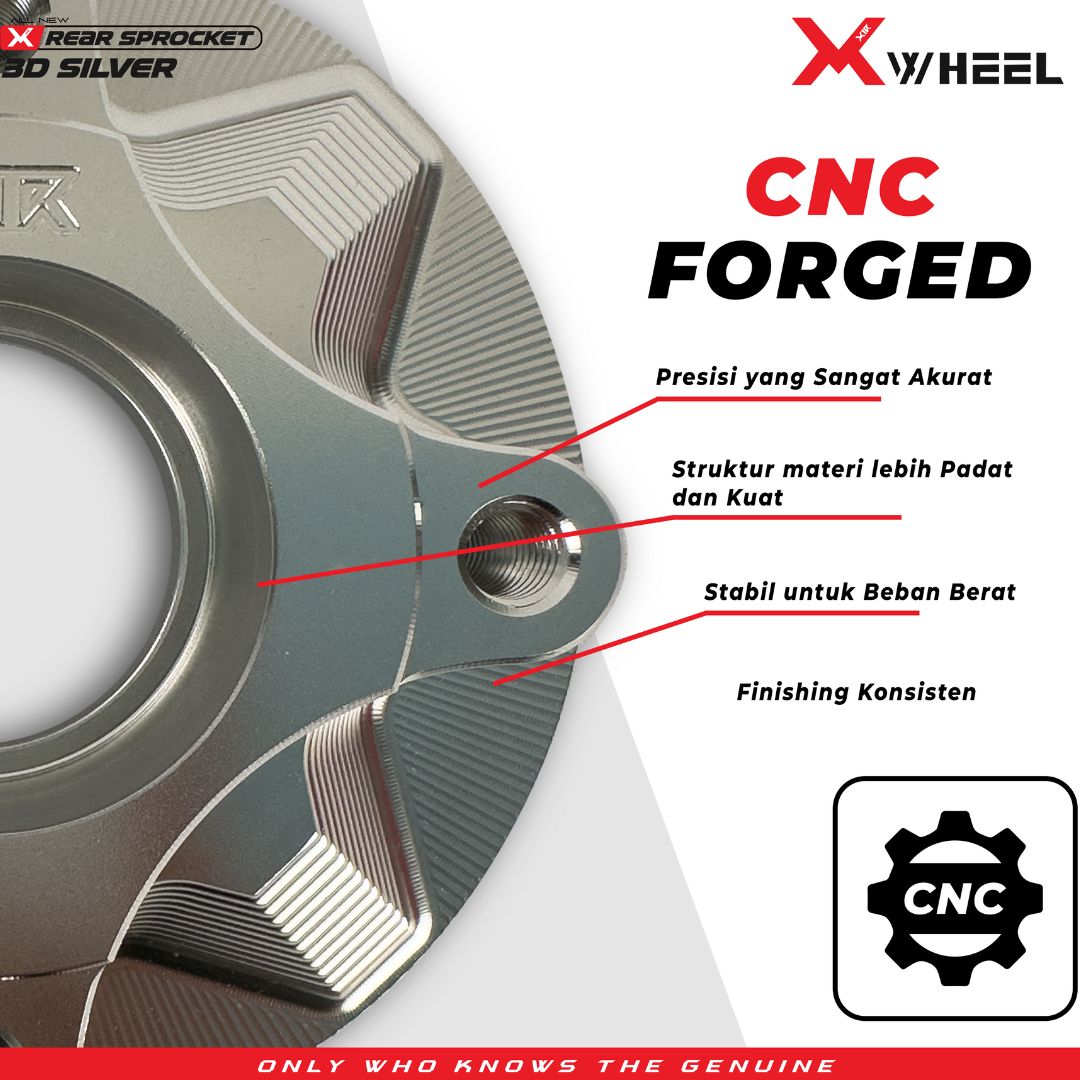X-WHEEL Rear Sprocket Hub CNC 3D MXKING 135 SILVER 4H