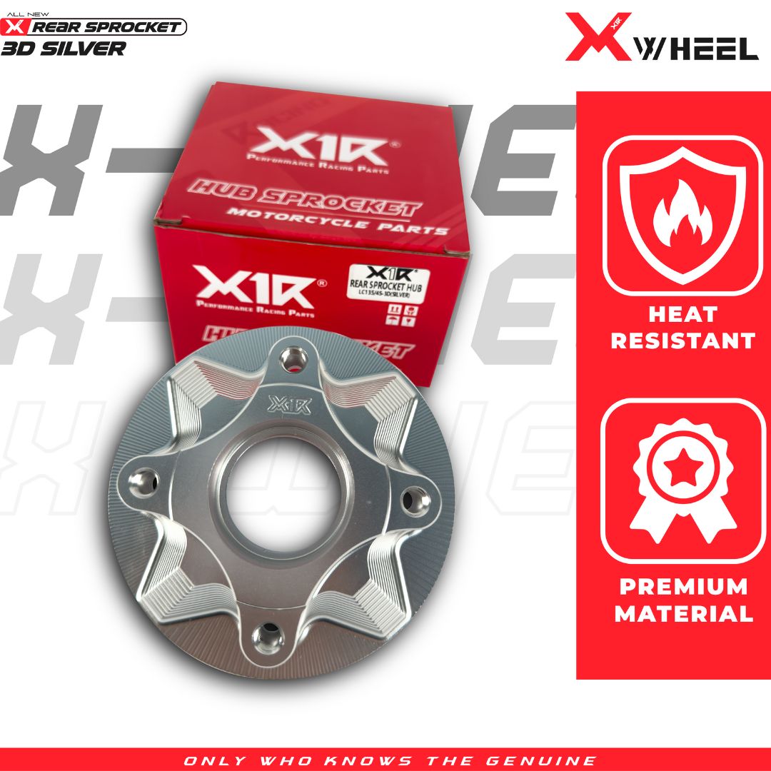 X-WHEEL Rear Sprocket Hub CNC 3D Supra GTR 150 SILVER 4H