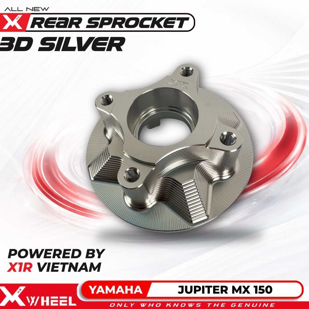 X-WHEEL Rear Sprocket Hub CNC 3D Supra GTR 150 SILVER 4H