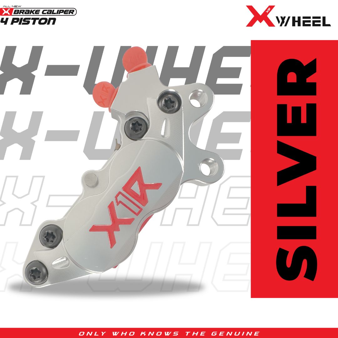X-WHEEL Brake Caliper 4 Piston All Type Black/Silver