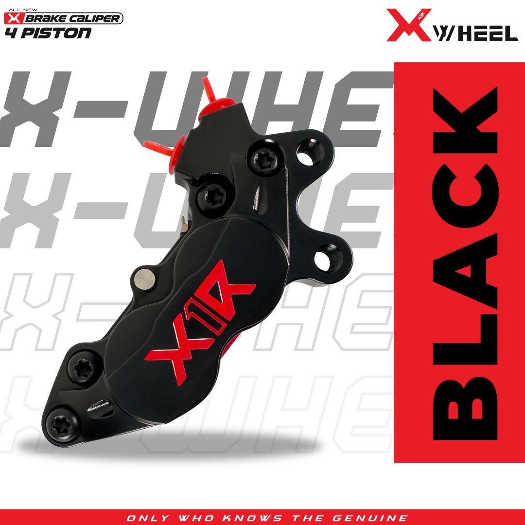 X-WHEEL Brake Caliper 4 Piston All Type Black/Silver