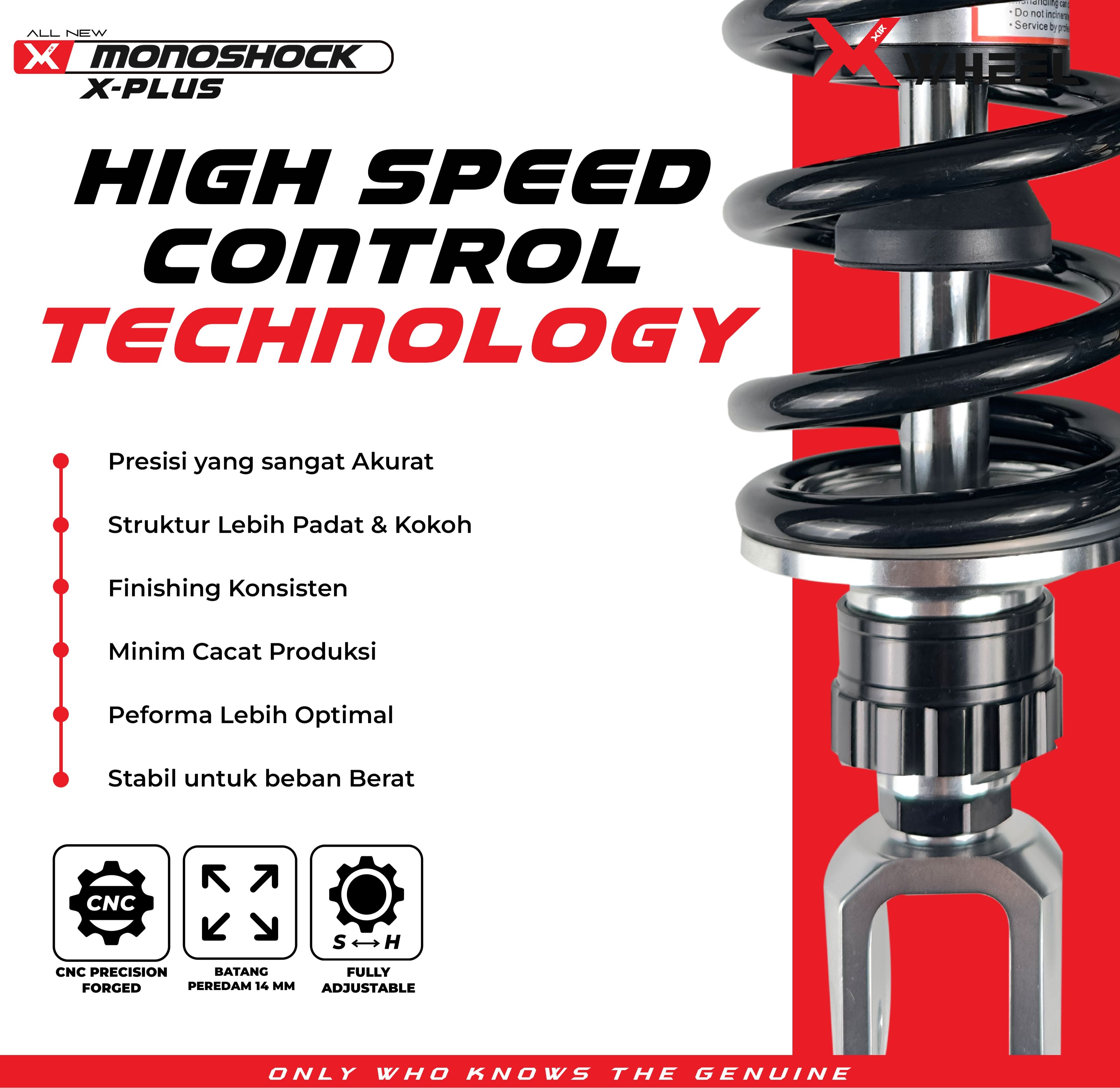 X-WHEEL Shock Breaker Mono D-Series X-Plus Mio 115 305MM Black Gold/Black