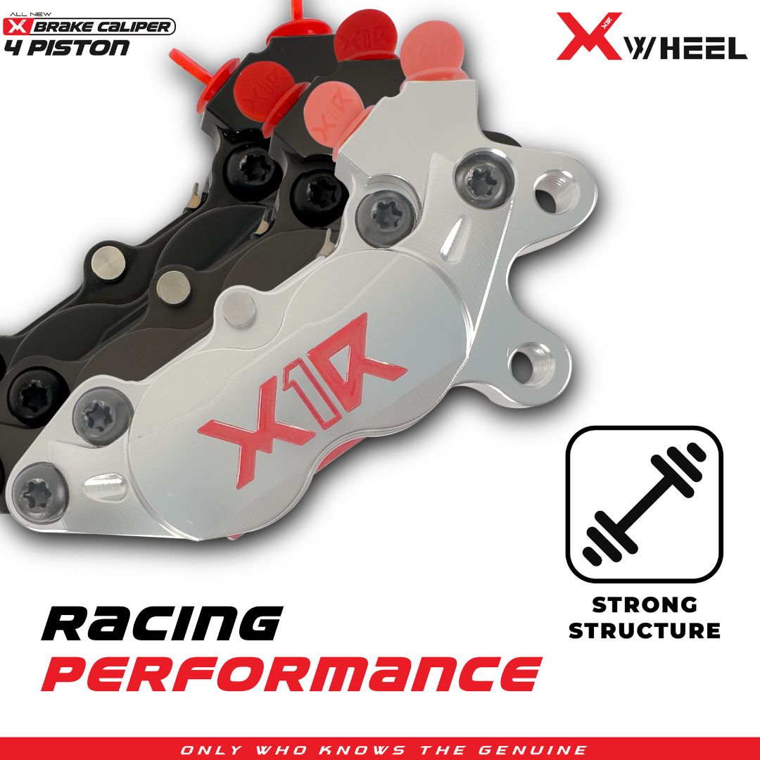 X-WHEEL Brake Caliper 4 Piston All Type Black/Silver