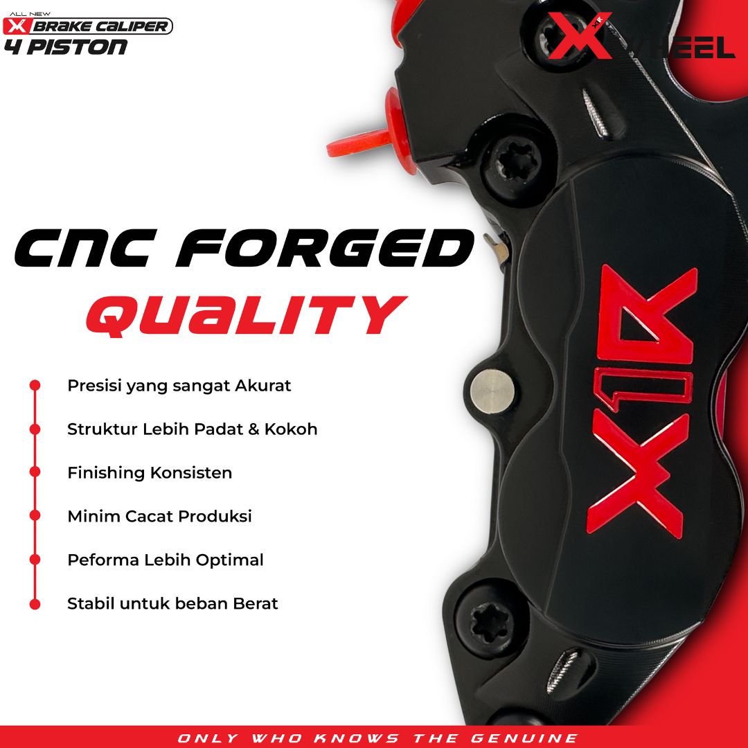 X-WHEEL Brake Caliper 4 Piston All Type Black/Silver