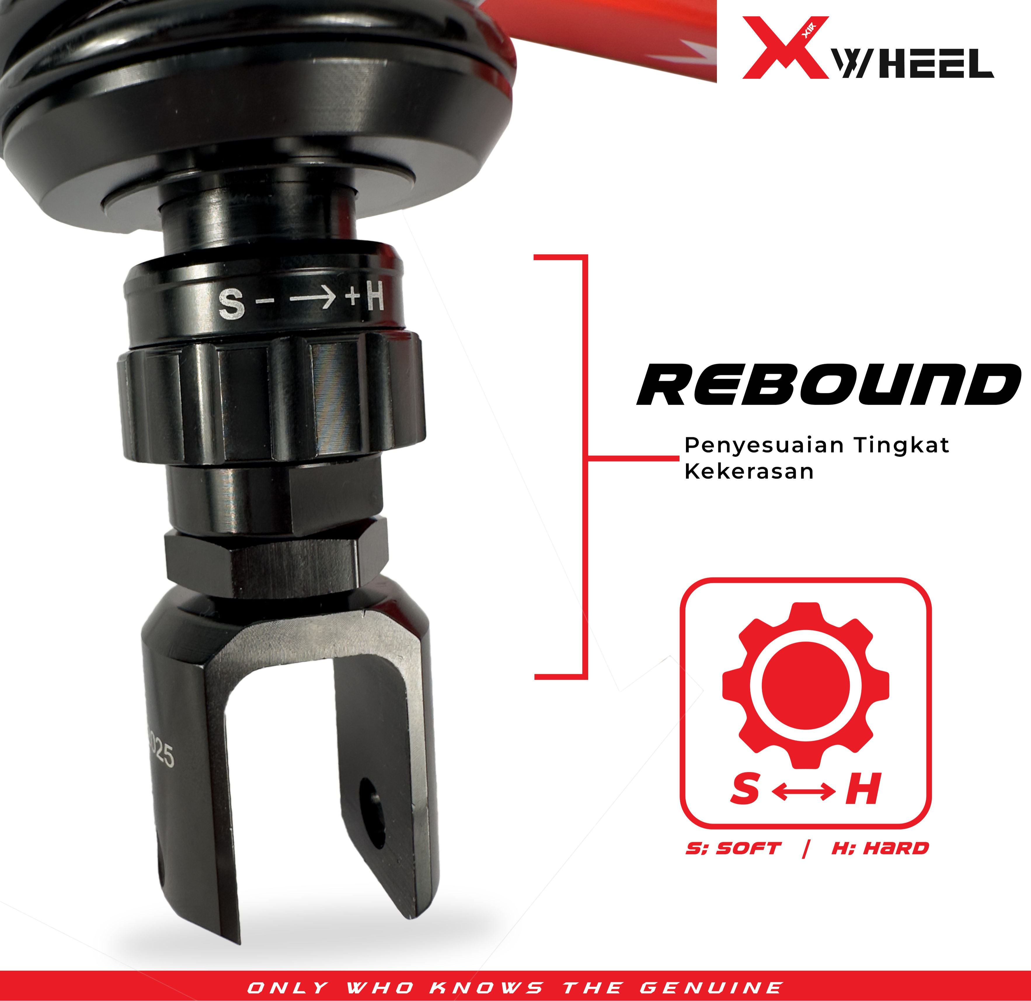 X-WHEEL Shock Breaker Dual D-Series X-Plus NMAX/Nouvo 135/AEROX 305MM Black/Black Gold