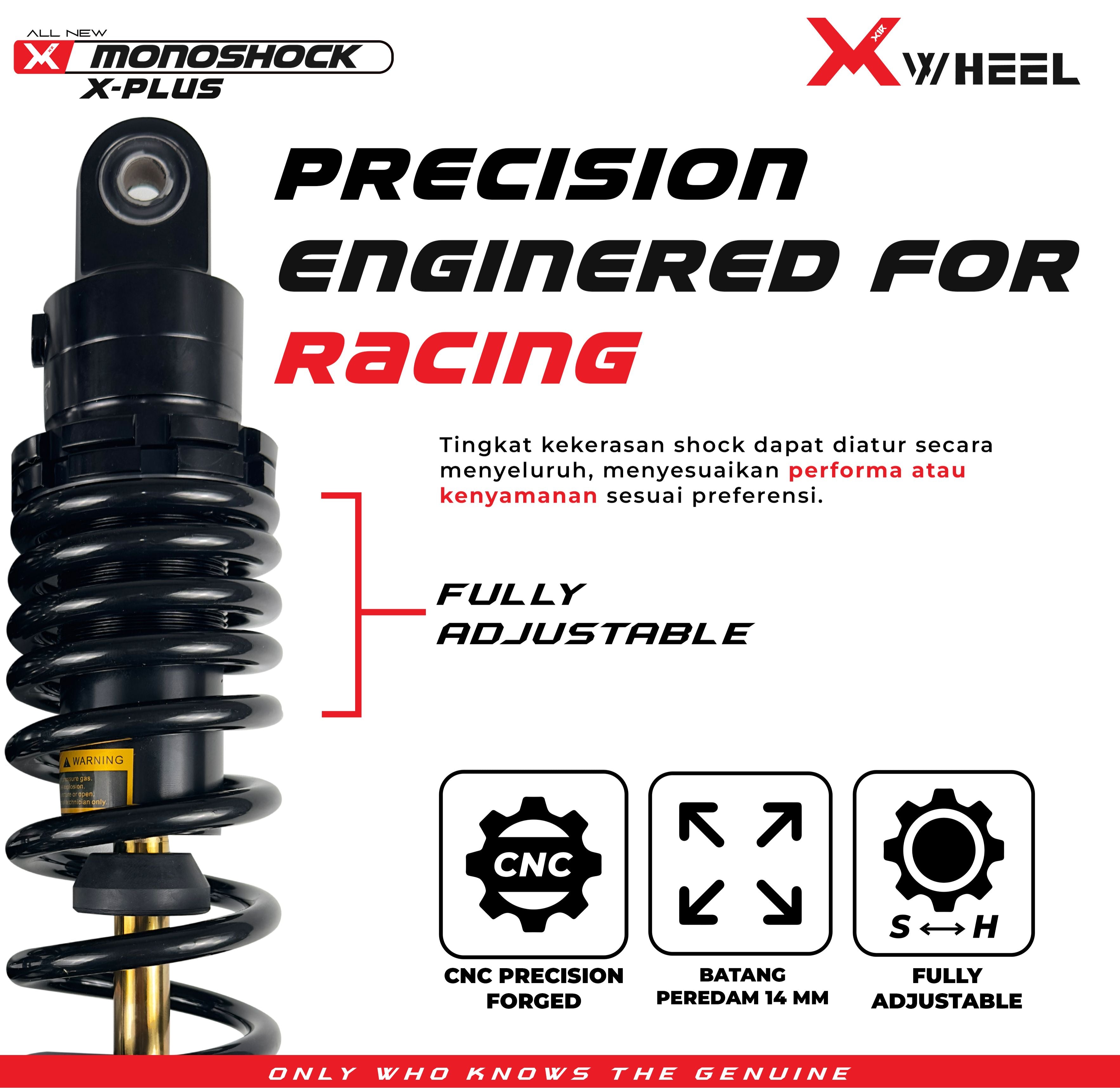 X-WHEEL Shock Breaker Mono D-Series X-Plus Mio 115 305MM Black Gold/Black