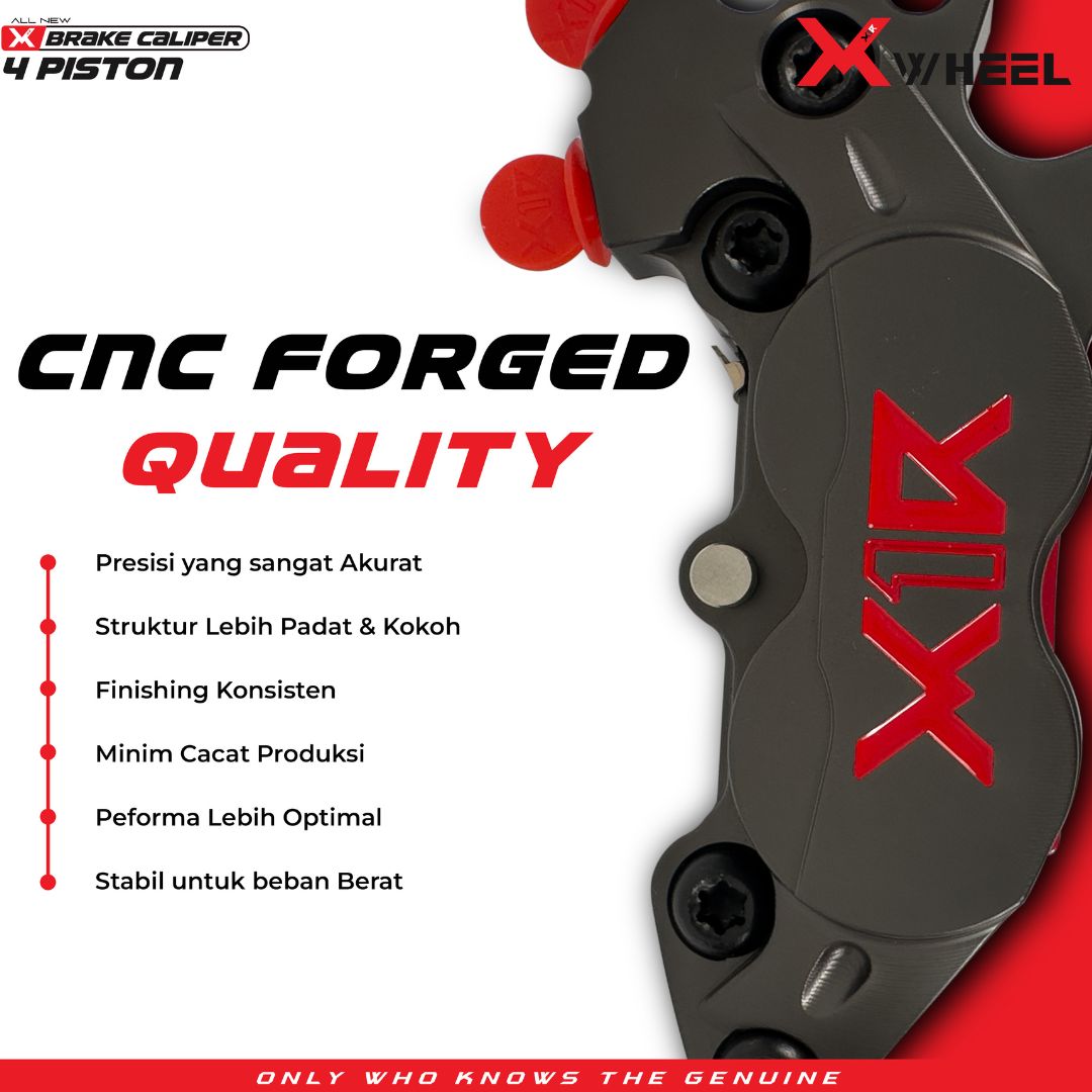 X-WHEEL Brake Caliper 4 Piston All Type Hard Gray Anodize