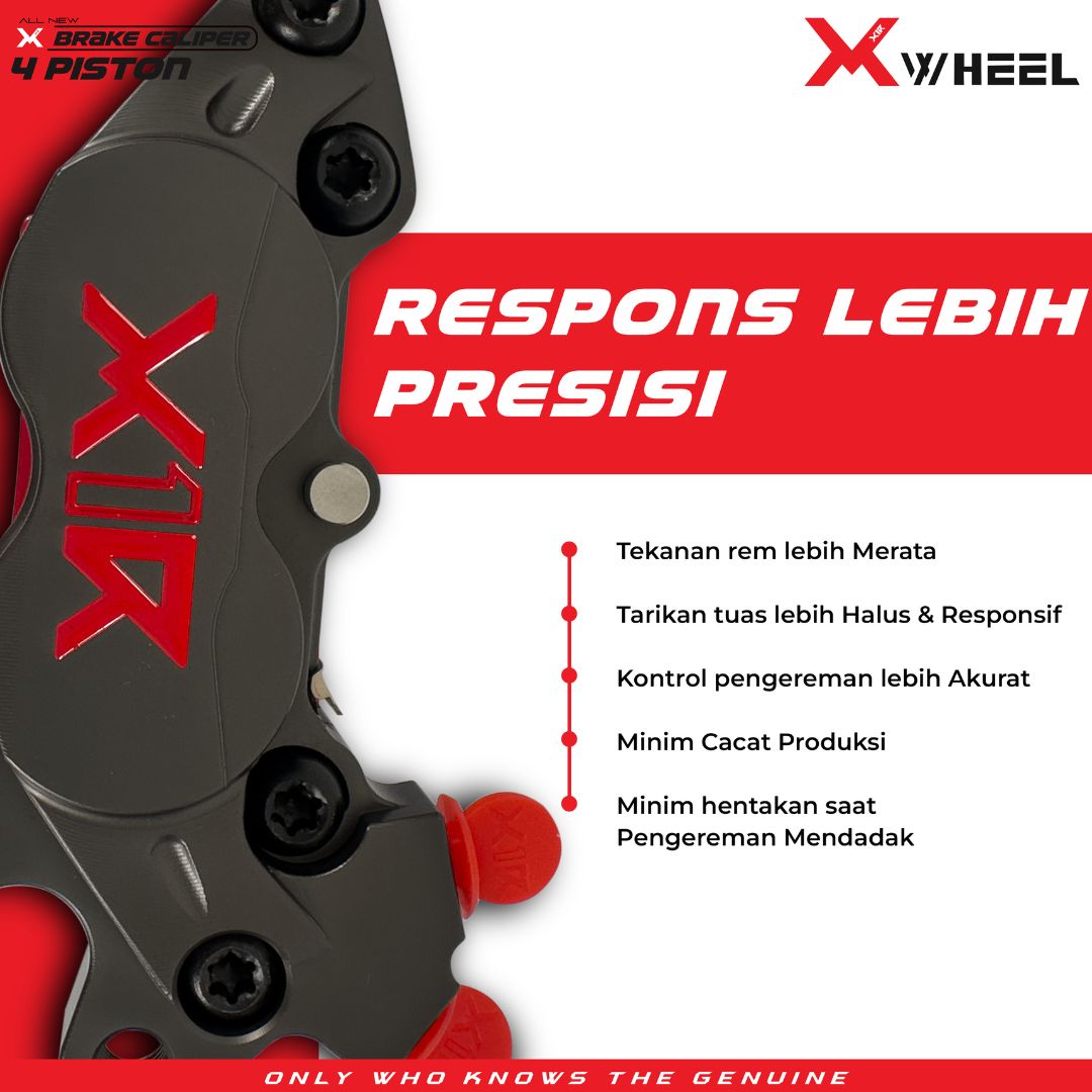 X-WHEEL Brake Caliper 4 Piston All Type Hard Gray Anodize