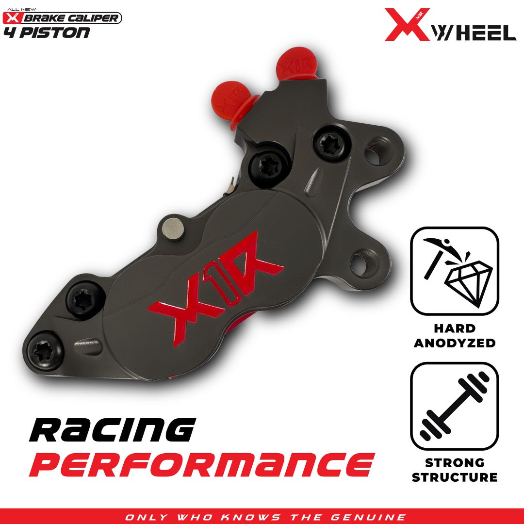 X-WHEEL Brake Caliper 4 Piston All Type Hard Gray Anodize