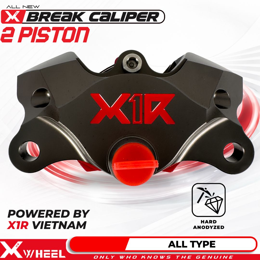 X-WHEEL Brake Caliper 2 Piston All Type Hard Gray Anodyzed