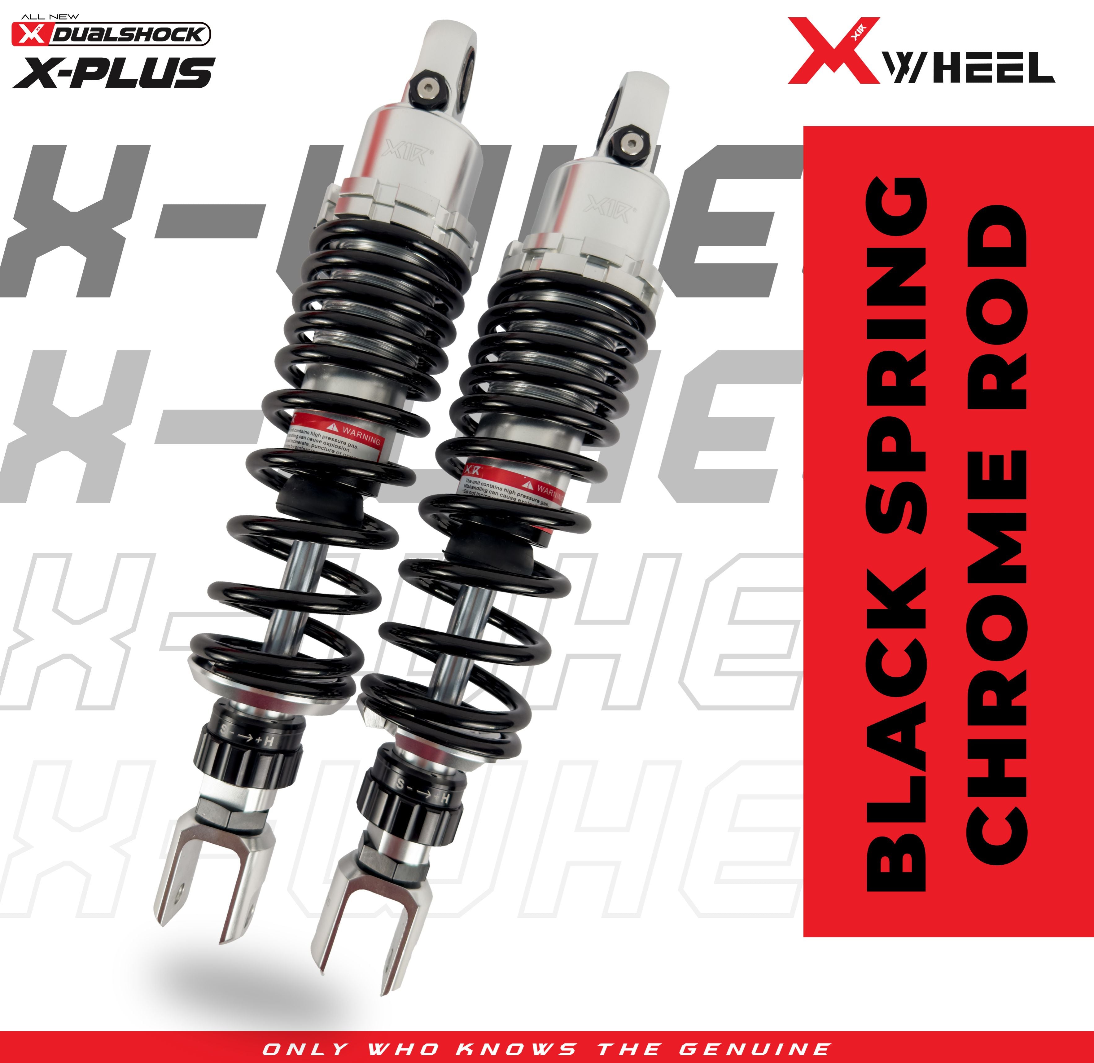 X-WHEEL Shock Breaker Dual D-Series X-Plus NMAX/Nouvo 135/AEROX 305MM Black/Black Gold