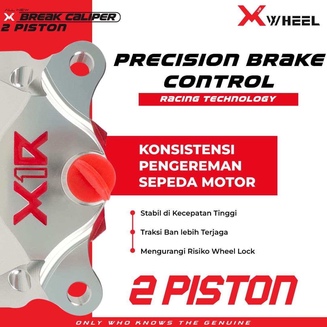 X-WHEEL Brake Caliper 2 Piston All Type Black/Silver