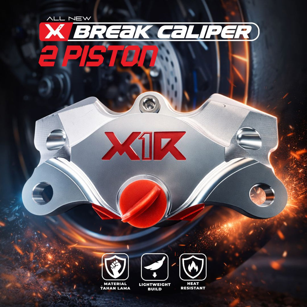 X-WHEEL Brake Caliper 2 Piston All Type Black/Silver