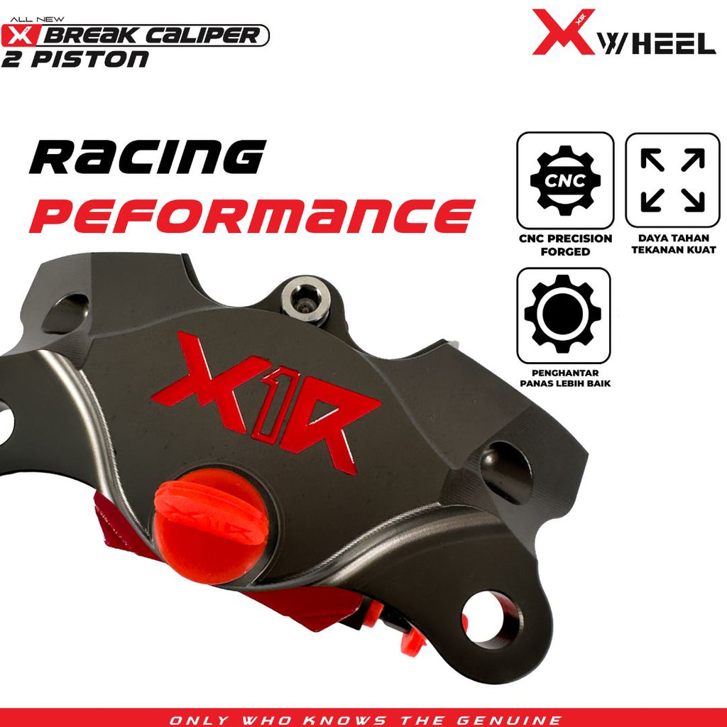 X-WHEEL Brake Caliper 2 Piston All Type Black/Silver
