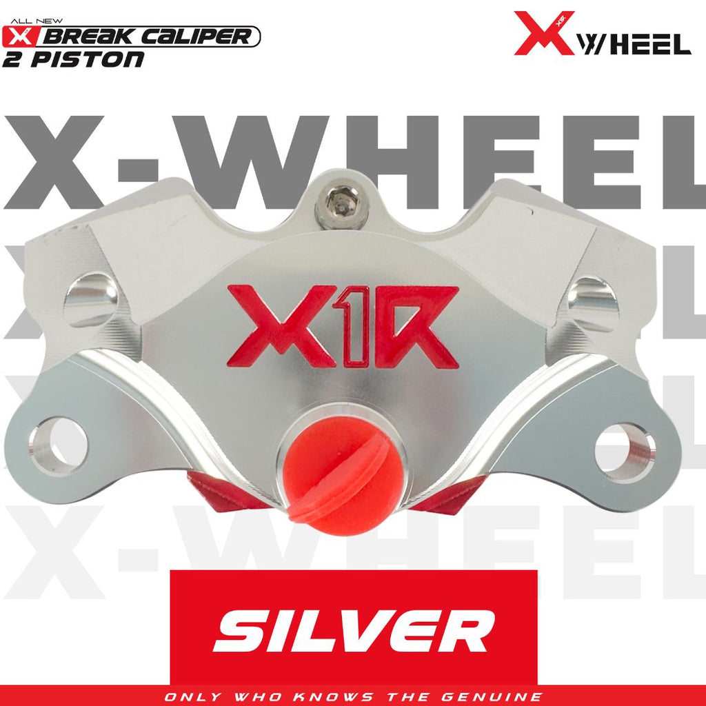 X-WHEEL Brake Caliper 2 Piston All Type Black/Silver
