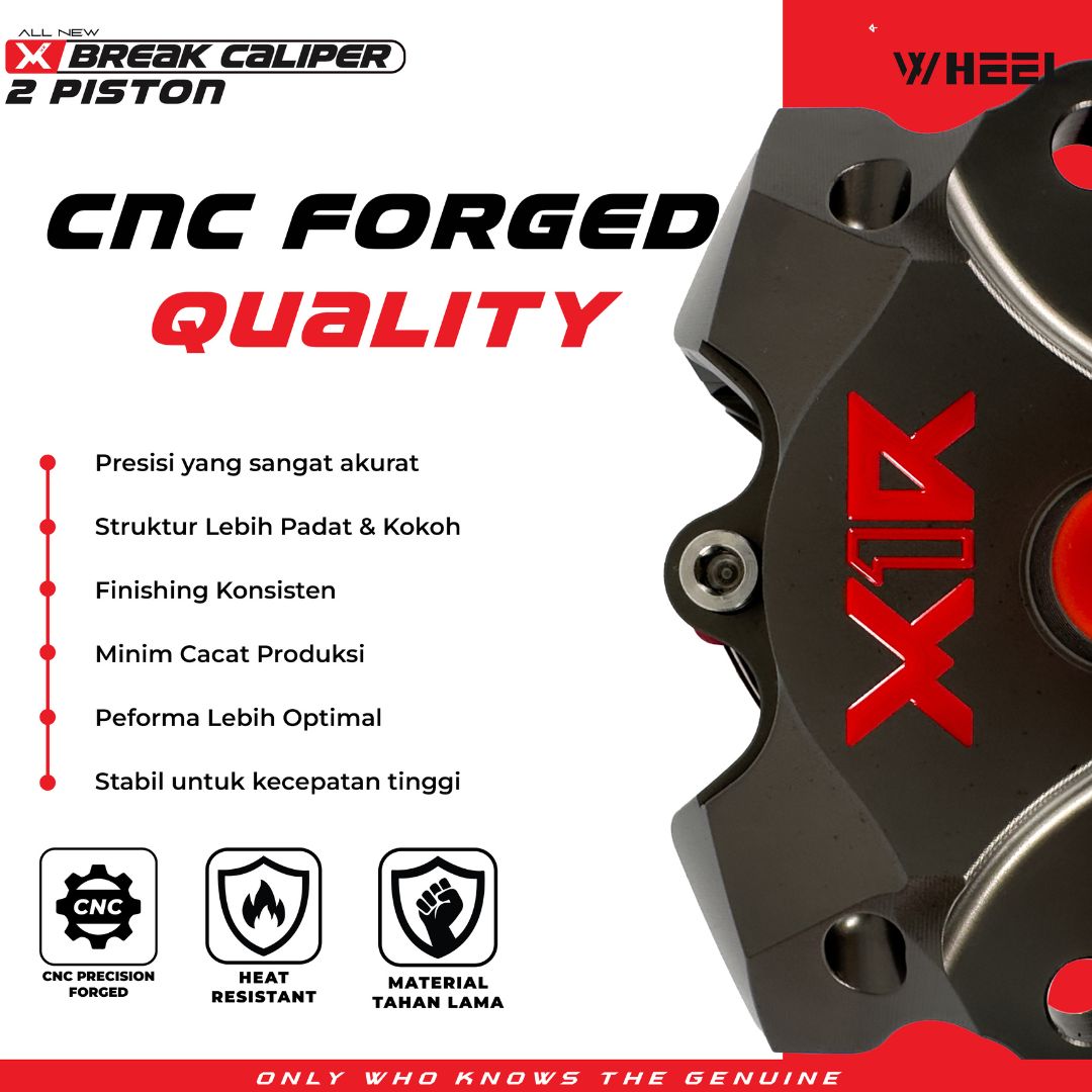 X-WHEEL Brake Caliper 2 Piston All Type Black/Silver