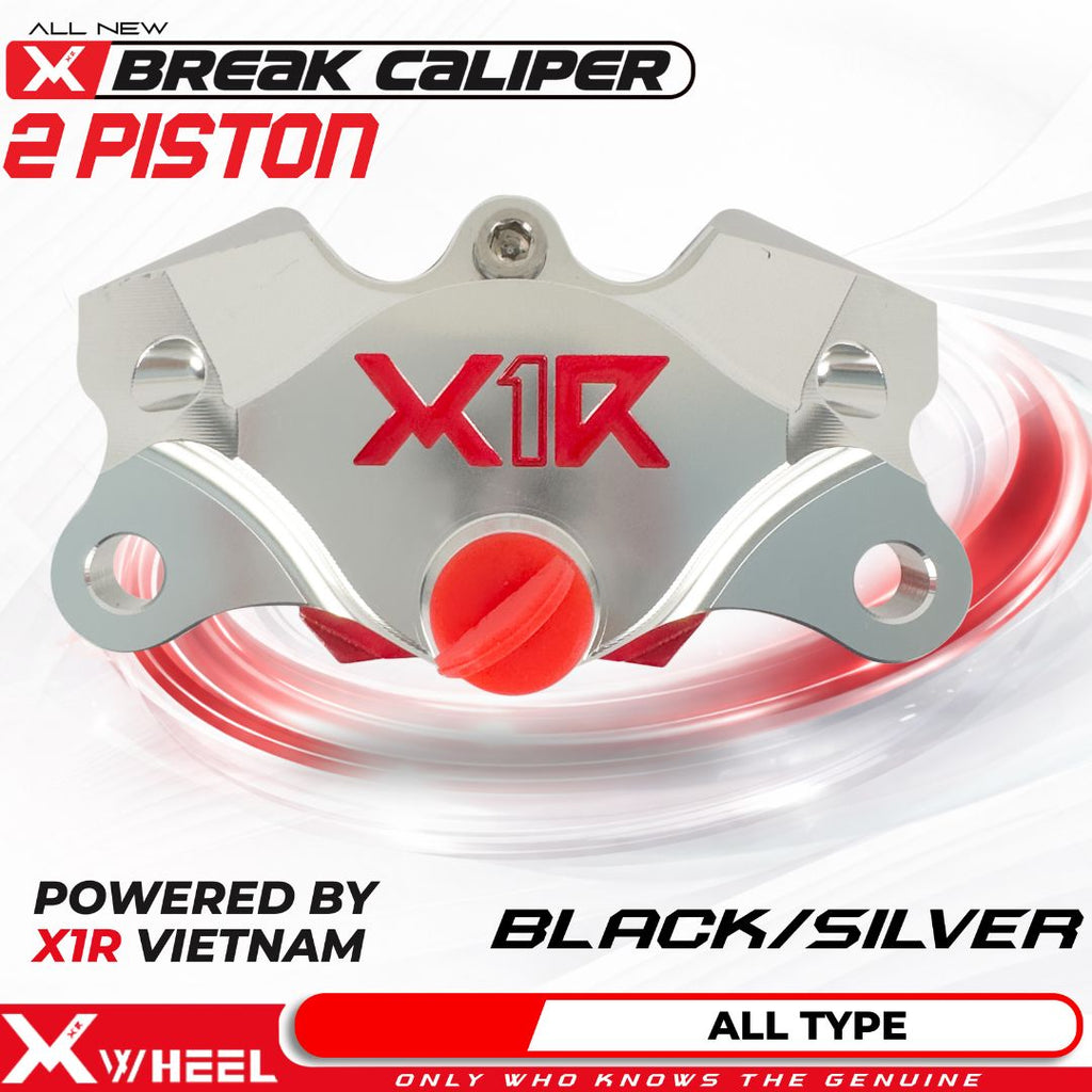X-WHEEL Brake Caliper 2 Piston All Type Black/Silver