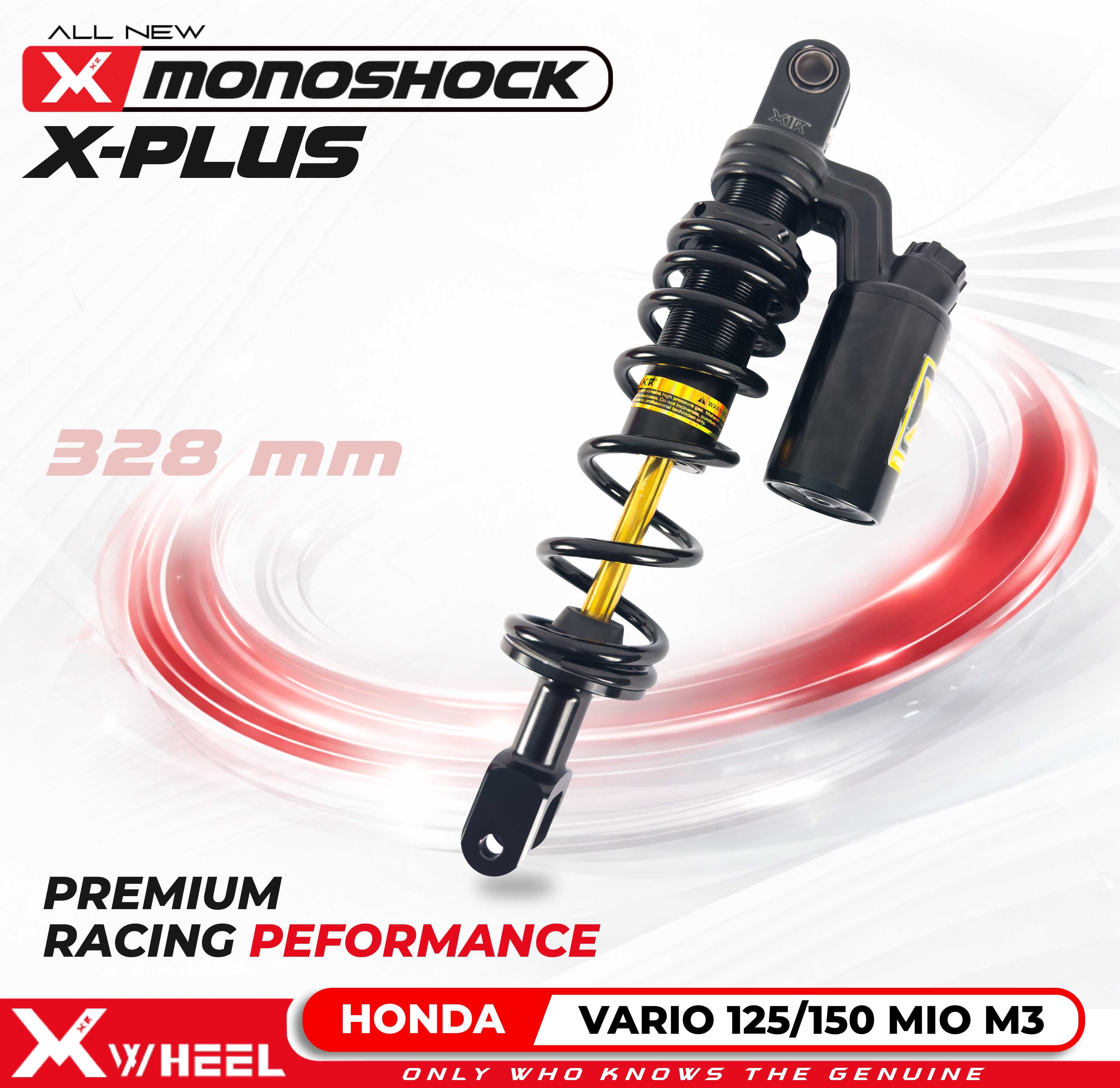 X-WHEEL Shock Breaker Mono O-Series X-Plus Vario 125/150 328MM Black Gold