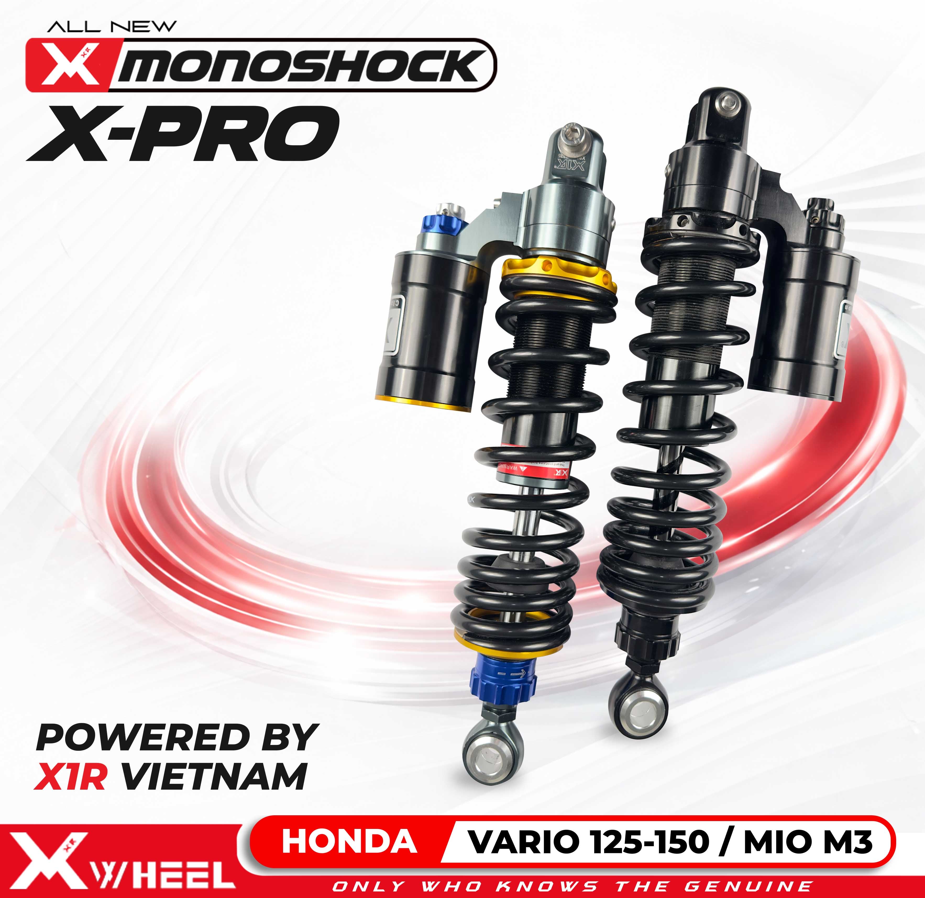 X-WHEEL Shock Breaker Mono N-Series X-Pro Vario 125/150 328MM Black Gray/Full Black
