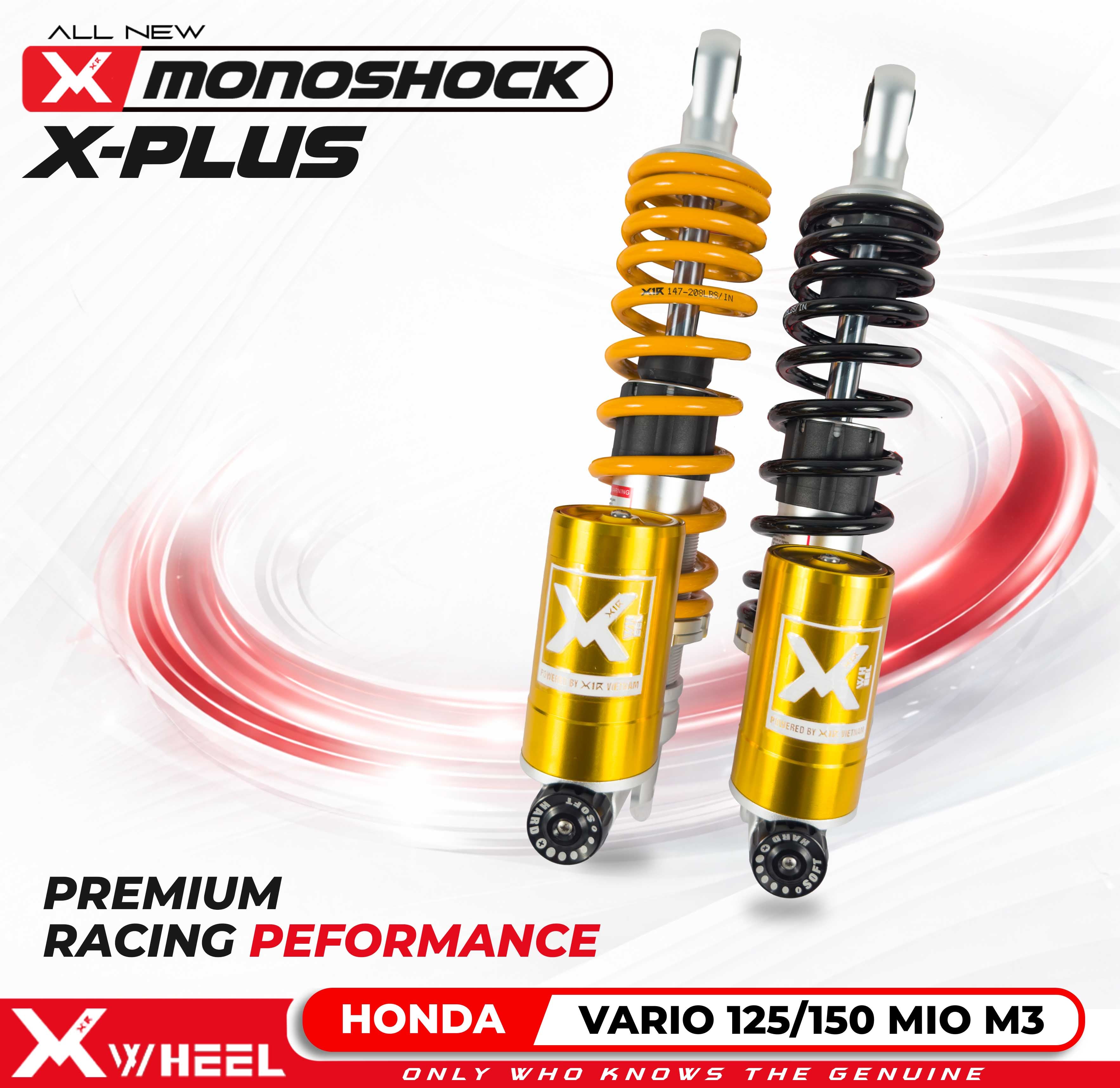 X-WHEEL Shock Breaker Mono O-Series X-Plus Vario 125/150 325FMM Tabung Bawah Gold/Black