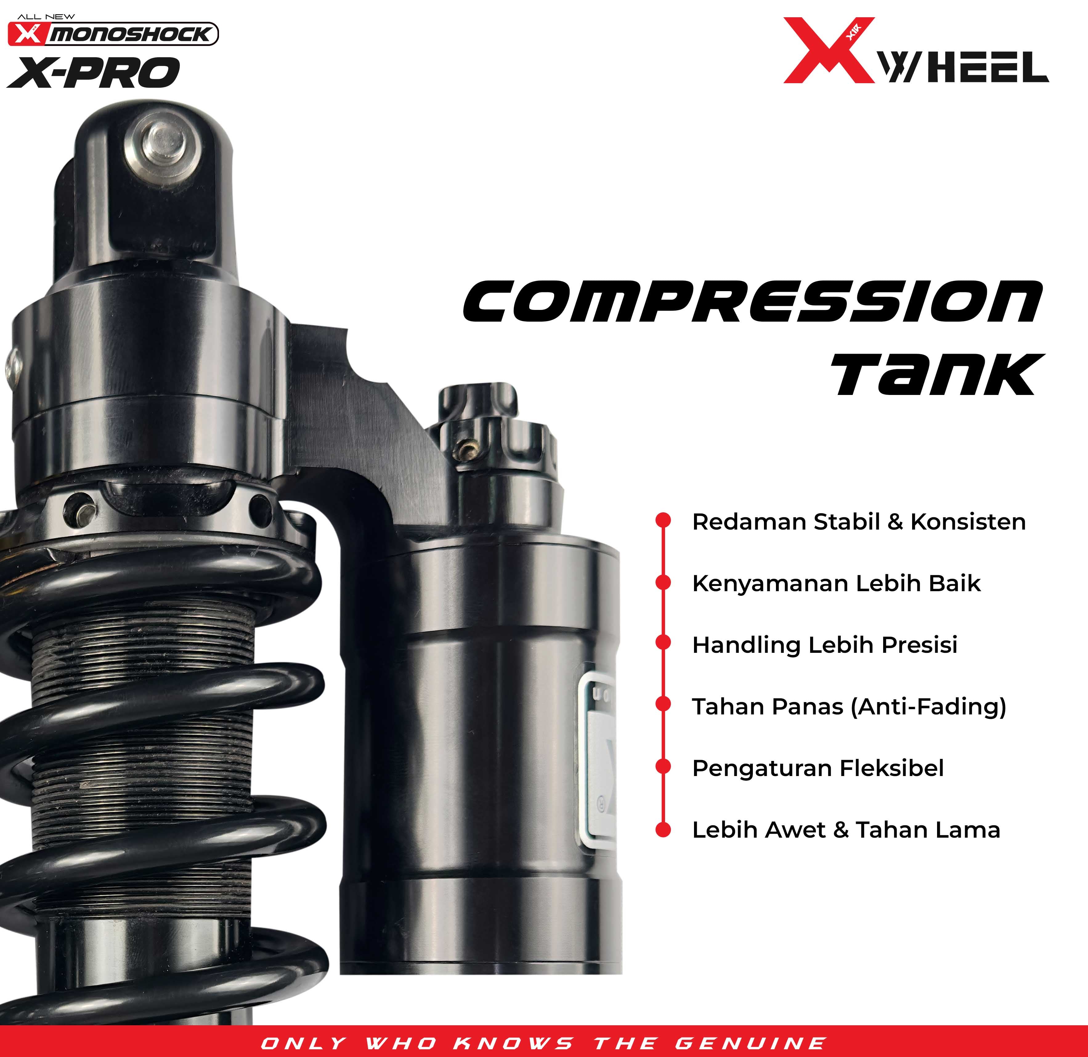 X-WHEEL Shock Breaker Mono N-Series X-Pro Vario 125/150 328MM Black Gray/Full Black