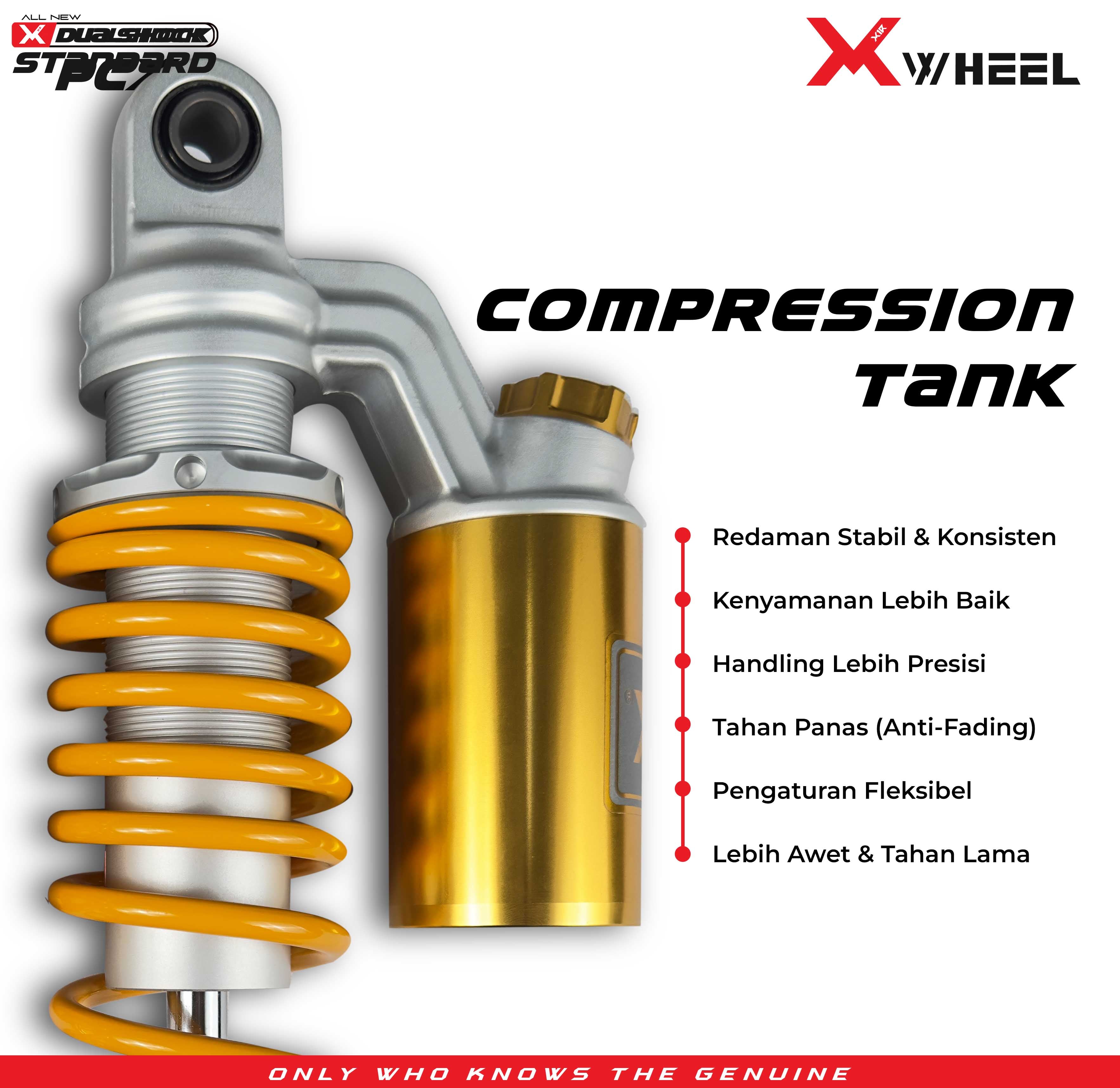 X-WHEEL Shock Breaker Dual O-Series Standard PCX 125 320MM Gold