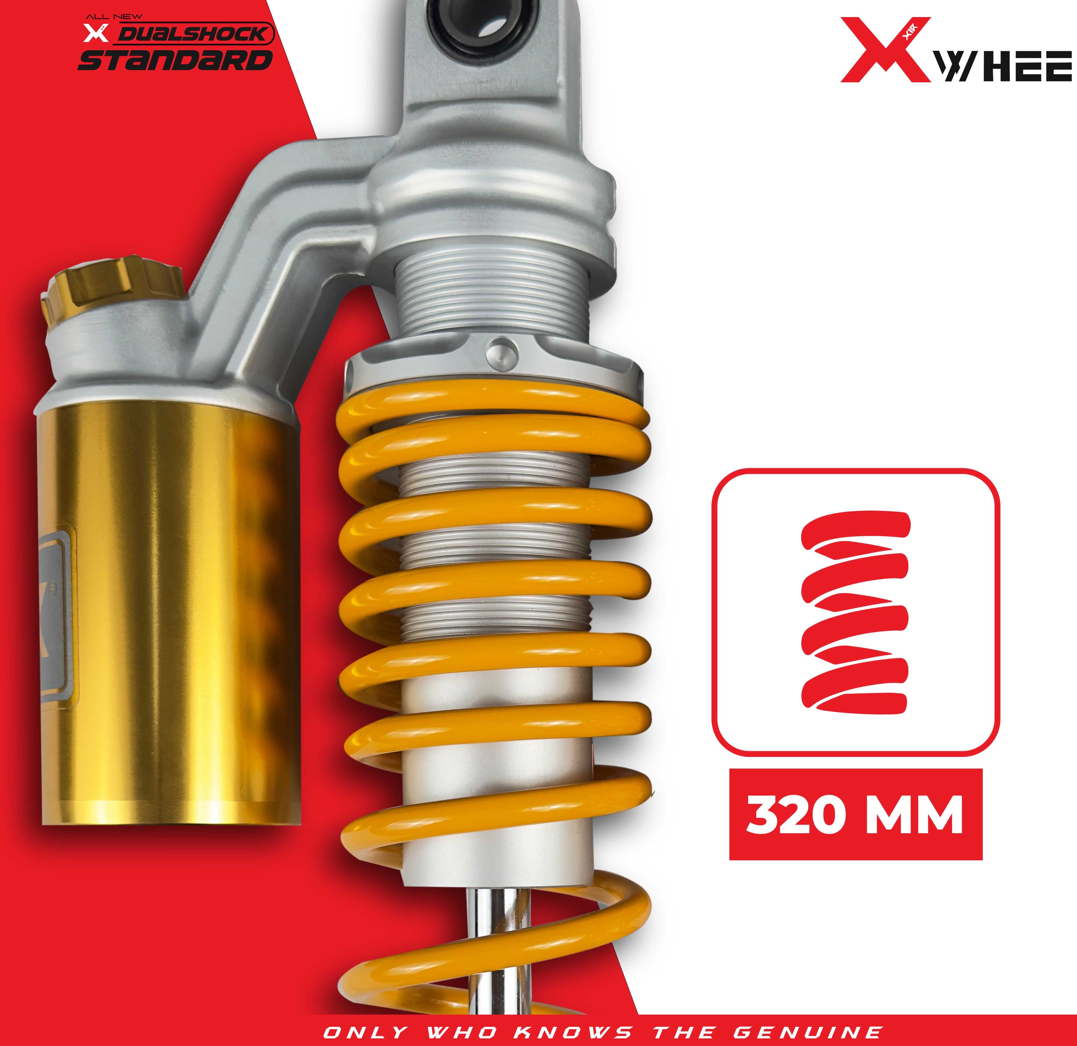 X-WHEEL Shock Breaker Dual O-Series Standard PCX 125 320MM Gold
