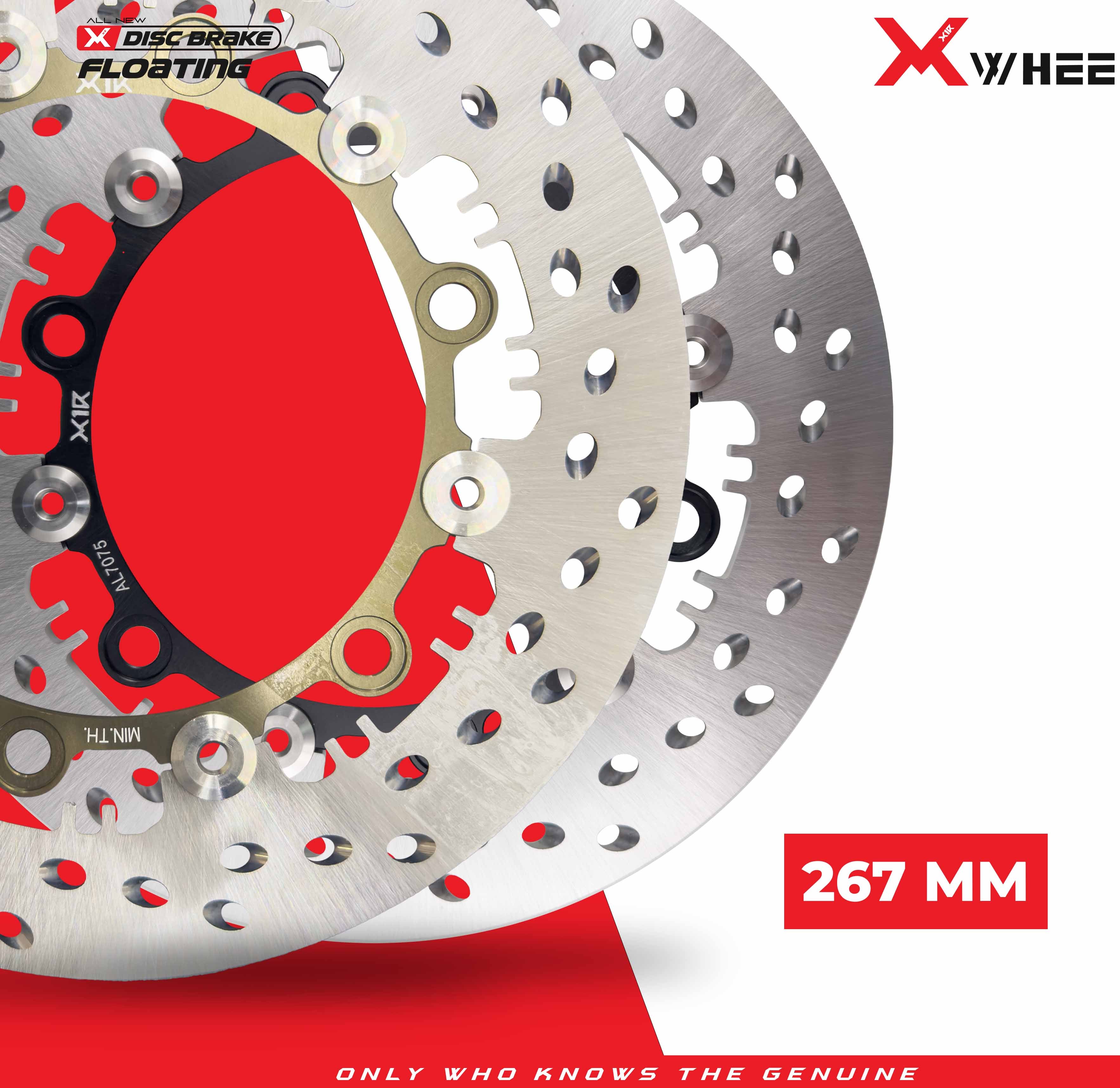 X-WHEEL Floating Brake Disc AL7075 SUPRA GTR150 267MM Black/Gold