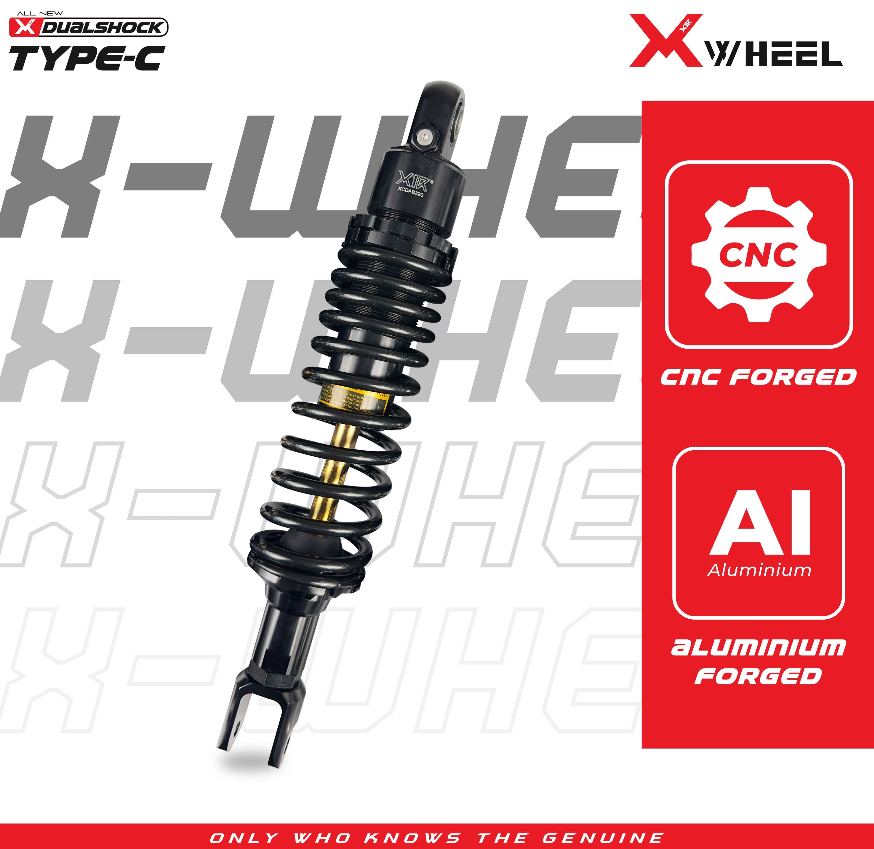 X-WHEEL Shock Breaker Dual D-Series Type C PCX 2014 320MM Black/Black Gold